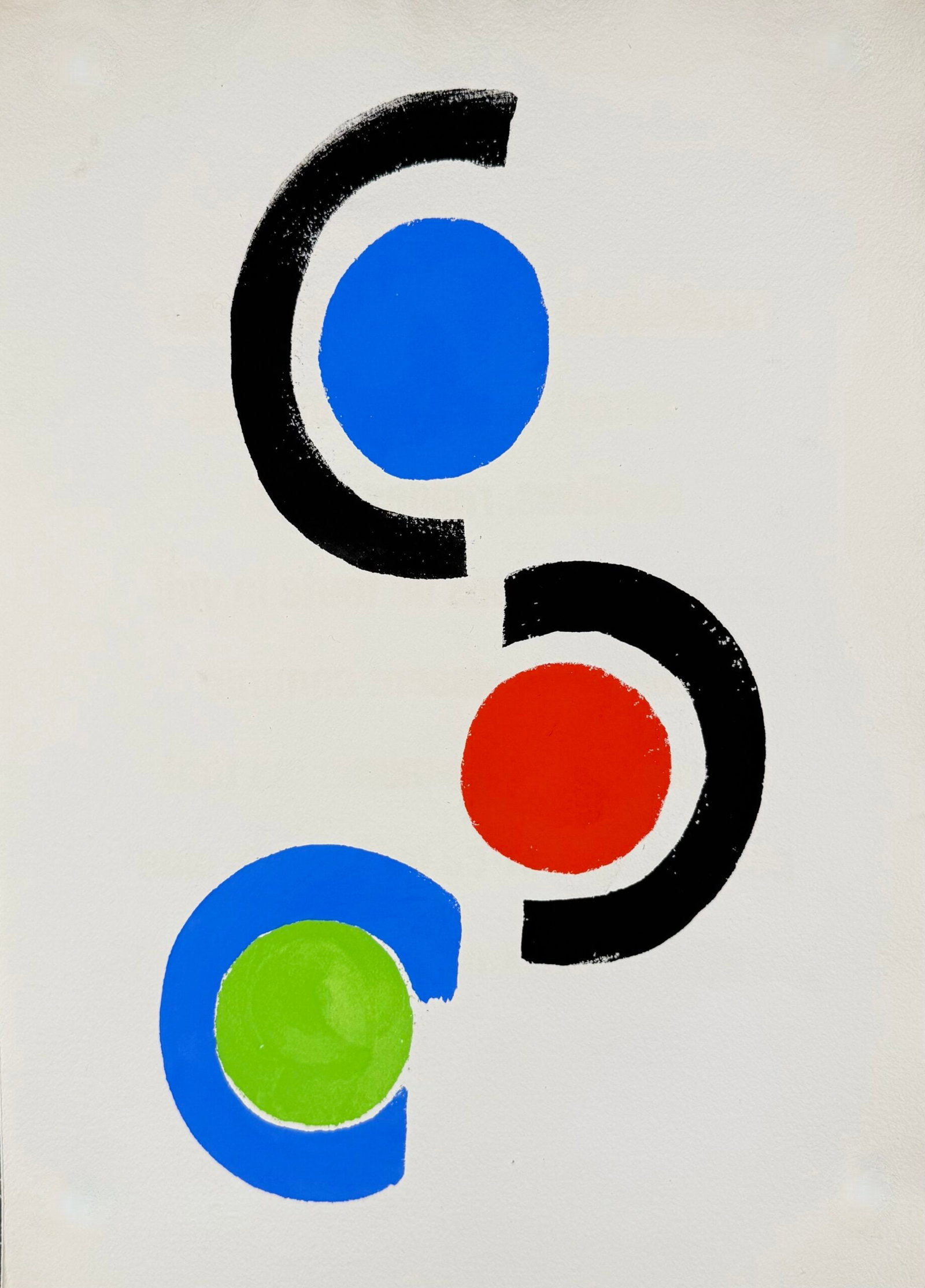 Sonia Delaunay - Rythme couleur # 3, 1966: Sonia Delaunay (1885-1979) Rythme couleur # 3, 1966 Original pochoirs in colors (stenciled gouache in colors), on handmade Moulin Richard de Bas paper. From the edition of 90 (14/90). Dimensions : + S