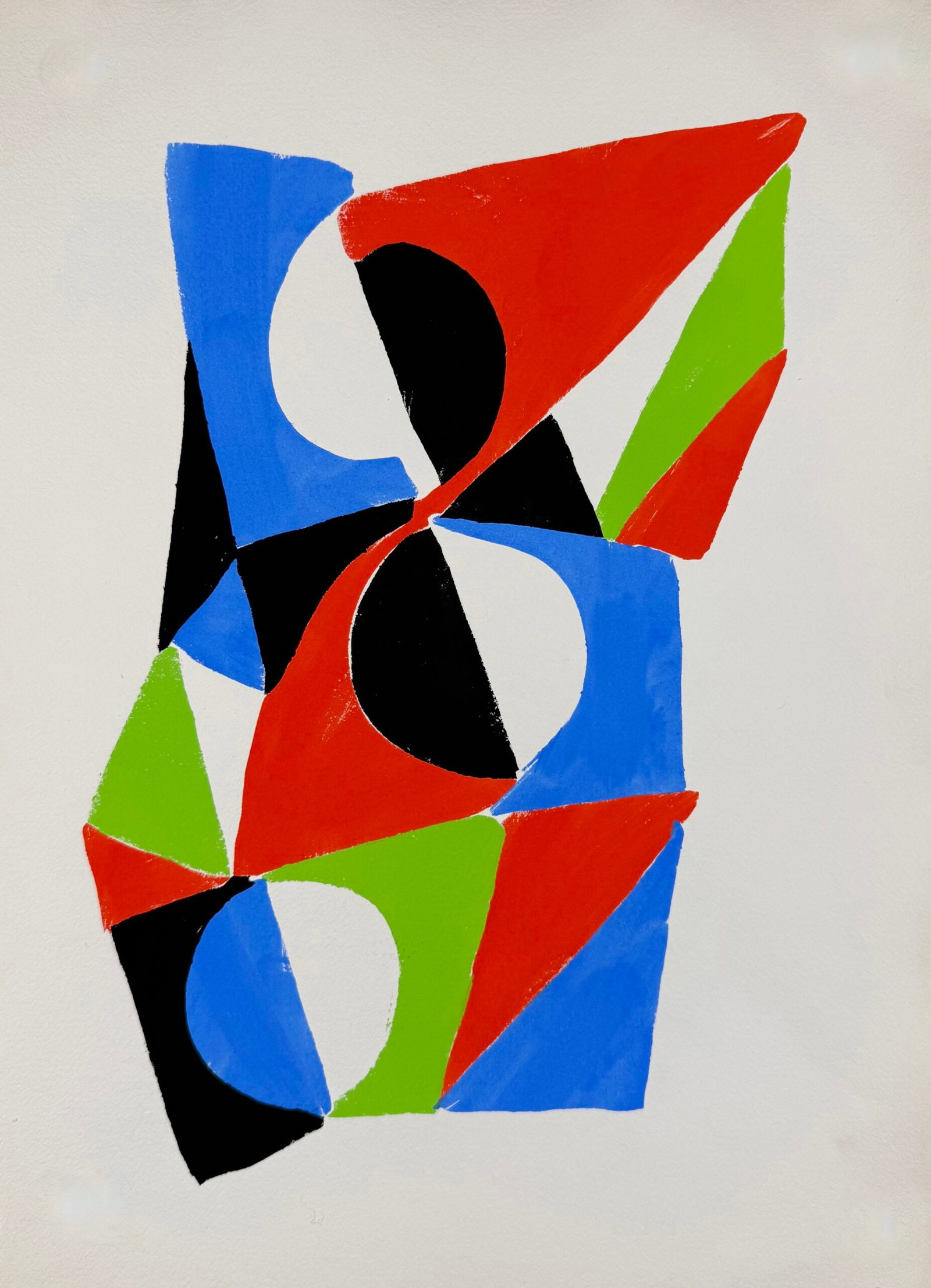Sonia Delaunay - Rythme couleur # 6, 1966: Sonia Delaunay (1885-1979) Rythme couleur # 6, 1966 Original pochoirs in colors (stenciled gouache in colors), on handmade Moulin Richard de Bas paper. From the edition of 90 (14/90). Dimensions : + S