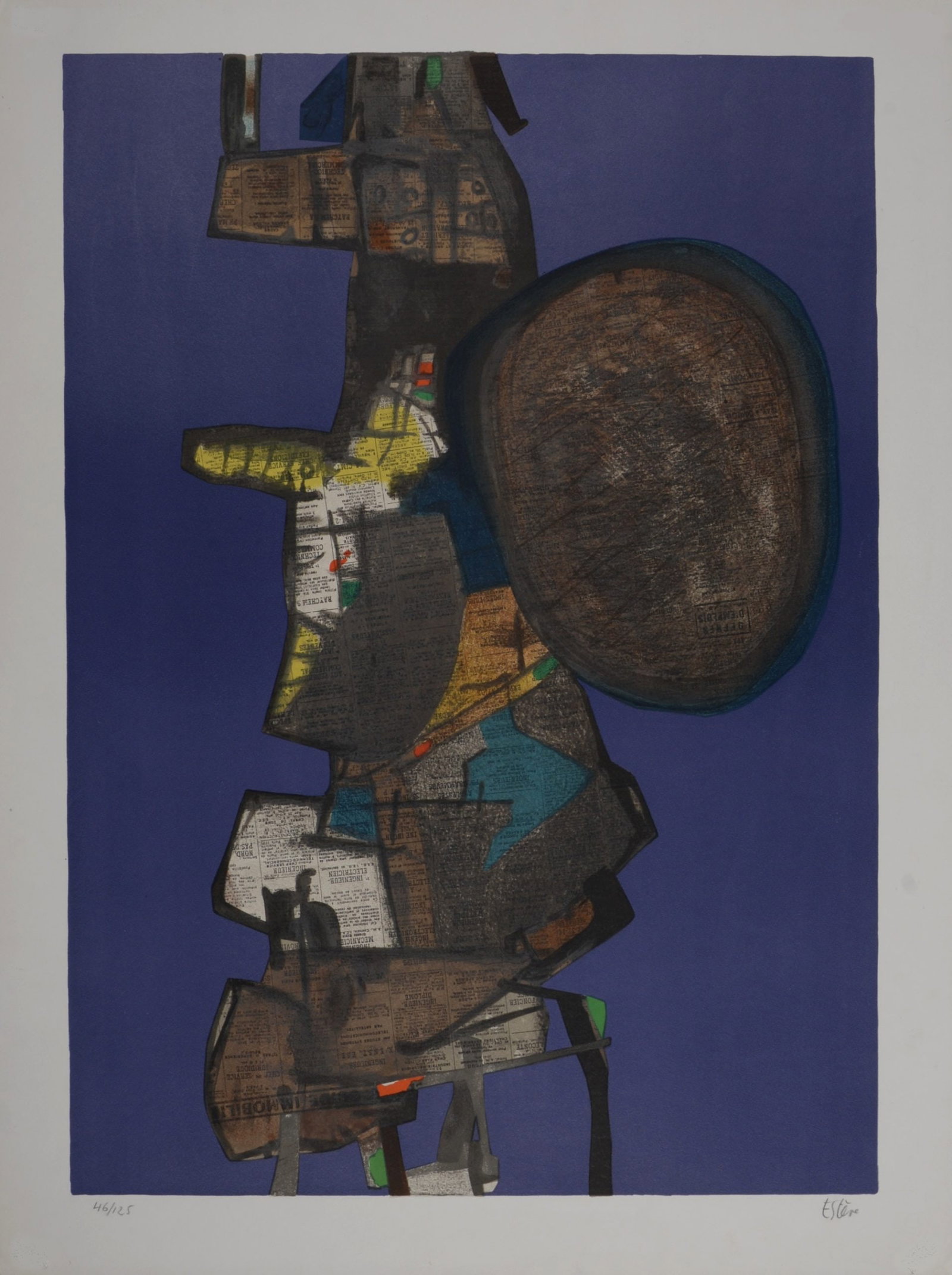 Maurice Esteve - Bank Street, 1967 - Hand-signed: Maurice Esteve (1904-2001) Bank Street, 1967 Lithograph in colors on wove paper. Hand-signed in pencil lower right margin. Numbered in pencil 46/125 lower left margin. With "BFK Rives" watermark lower