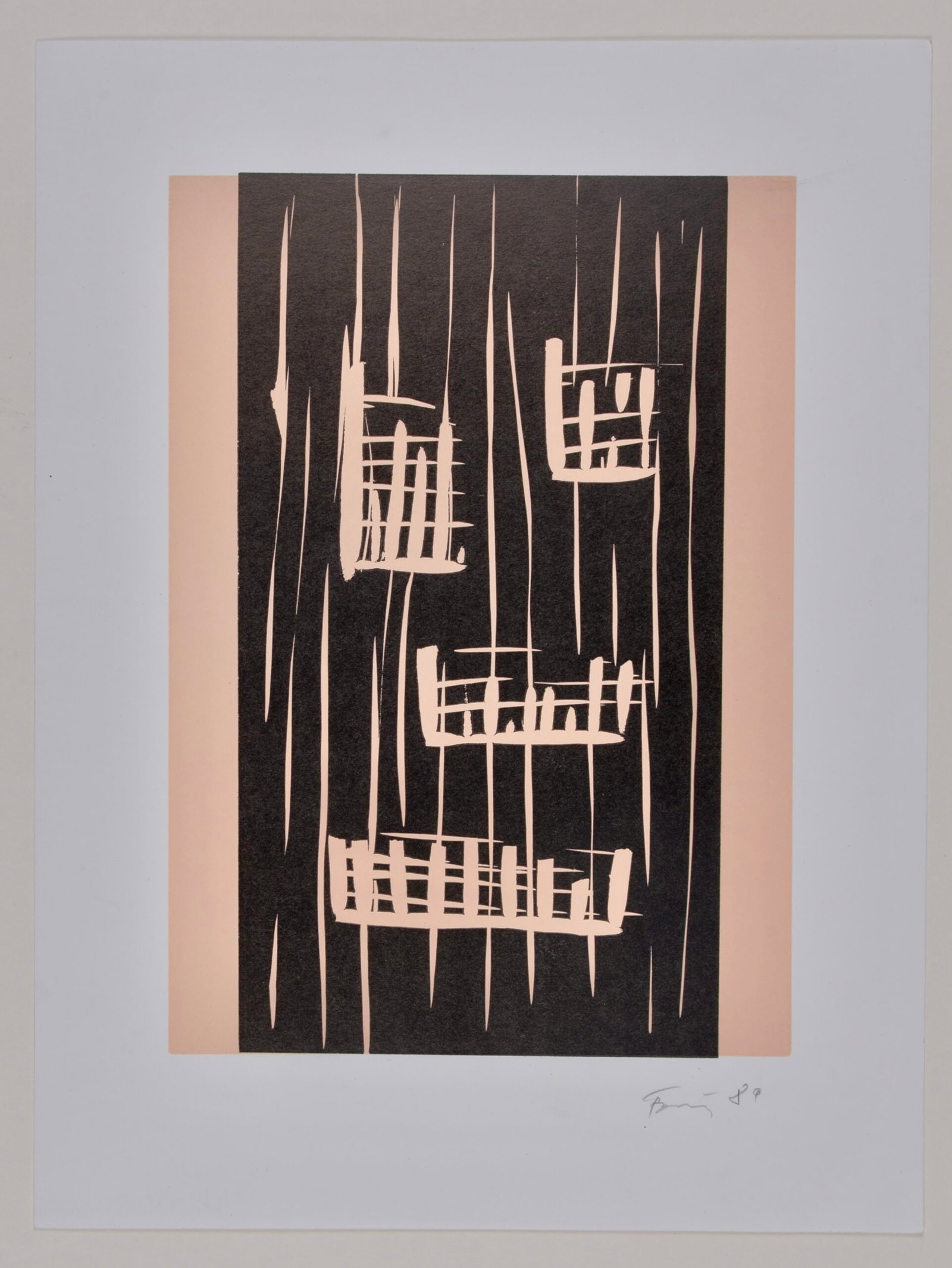 Gunther Forg : Untitled, 1989 - Hand Signed: Gunther Forg (1952-2013) Untitled, 1989 Colour linocut on paper Hand signed in pencil lower right. Dimensions: + Image size: 29,5 x 21 cm / 11.6 × 8.3 in + Sheet size: 40 x 30 cm / 15.7 × 11.8 in Wo
