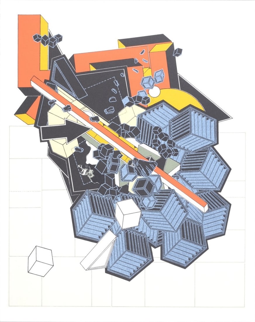 Alain Le Yaouanc (1940-) : La Terre (Hommage aux batisseurs), 1978: Alain Le Yaouanc (1940-) La Terre (Hommage aux batisseurs), 1978 Lithograph in colors on velin paper. Unsigned and unnumbered. Dimensions: + Size of the issue : 40,5 x 31,5 cm /15,9 x 12,4 in. Publish