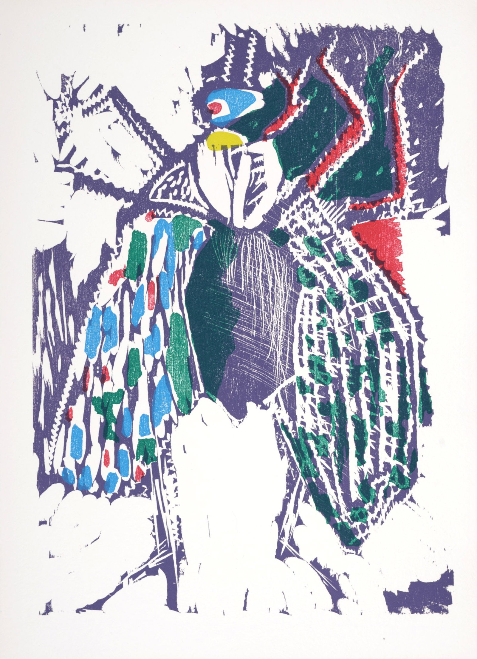 Bernard Lorjou - La Mouche, 1965: Bernard Lorjou (1908-1986) La Mouche, 1965 Woodcut print on Auvergne Richard de Bas paper. Edition of 200. Dimensions: + Size of the sheet: 38,5 x 28,3 cm / 15,1 x 11,1 in. + Size of the image: 34,5 x