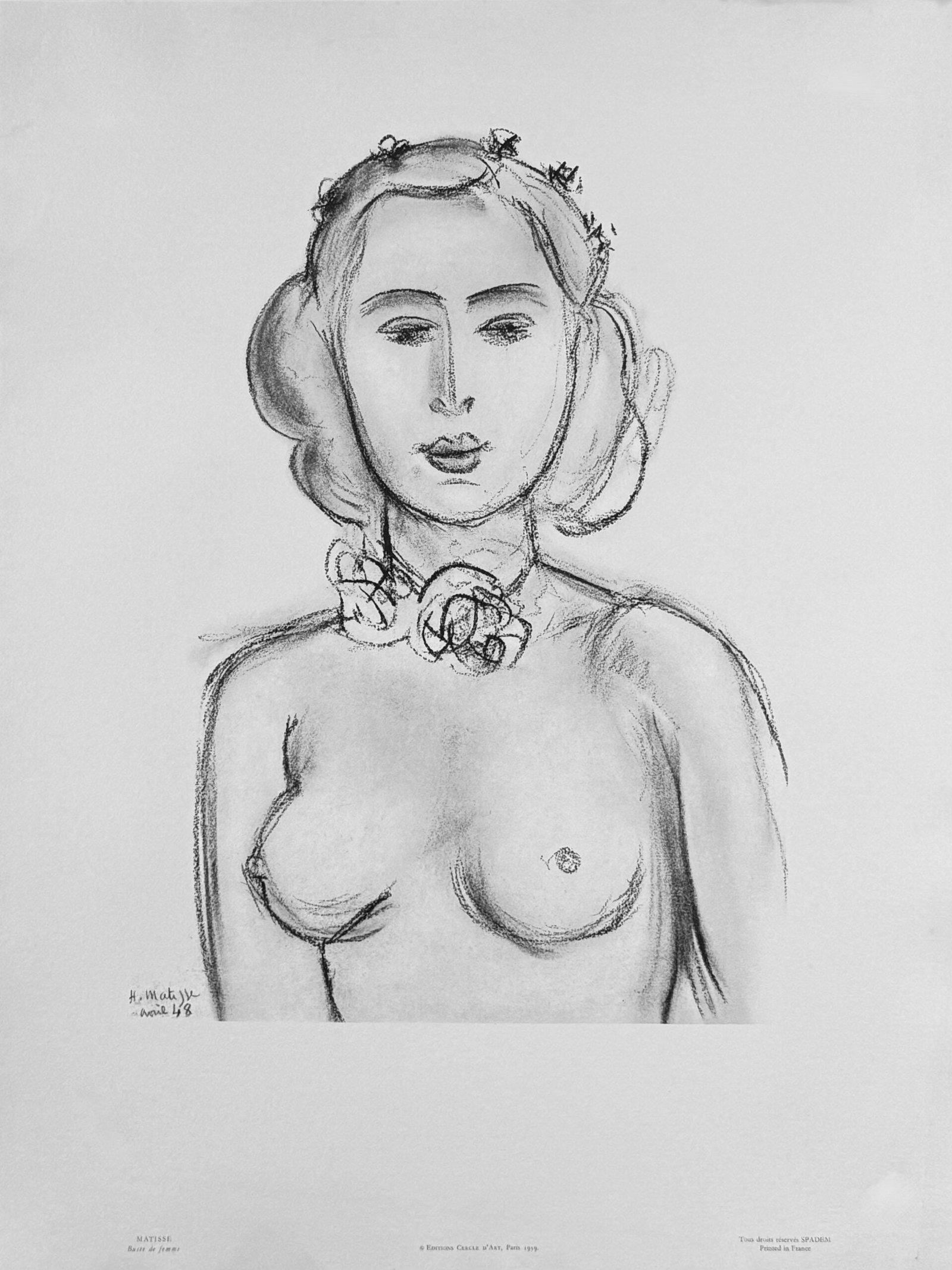 Henri Matisse (After) : Buste de femme #1, 1959 (1 of 5)