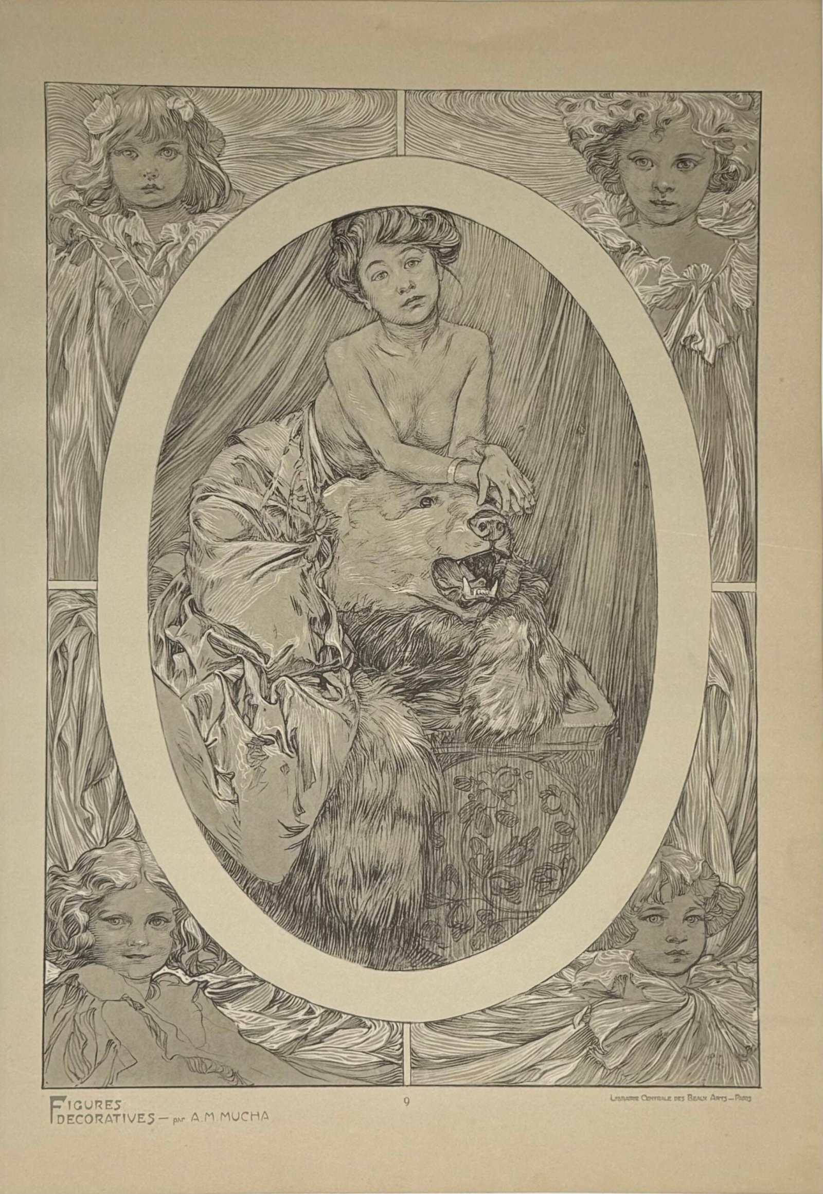 Alphonse Mucha : Figures decoratives, 1902 pl. 9 (1 of 2)