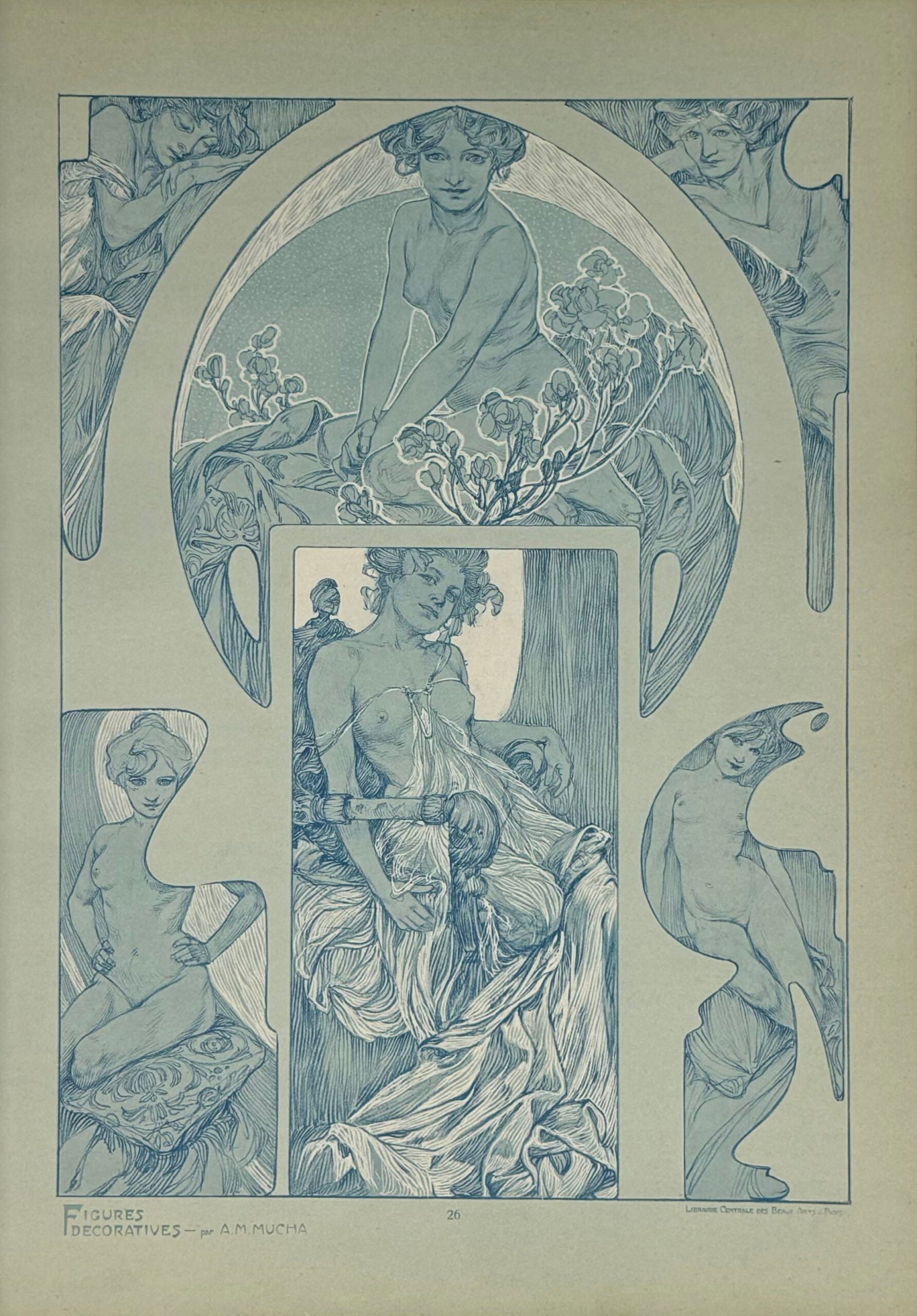 Alphonse Mucha : Figures decoratives, 1902 pl. 26 (1 of 2)