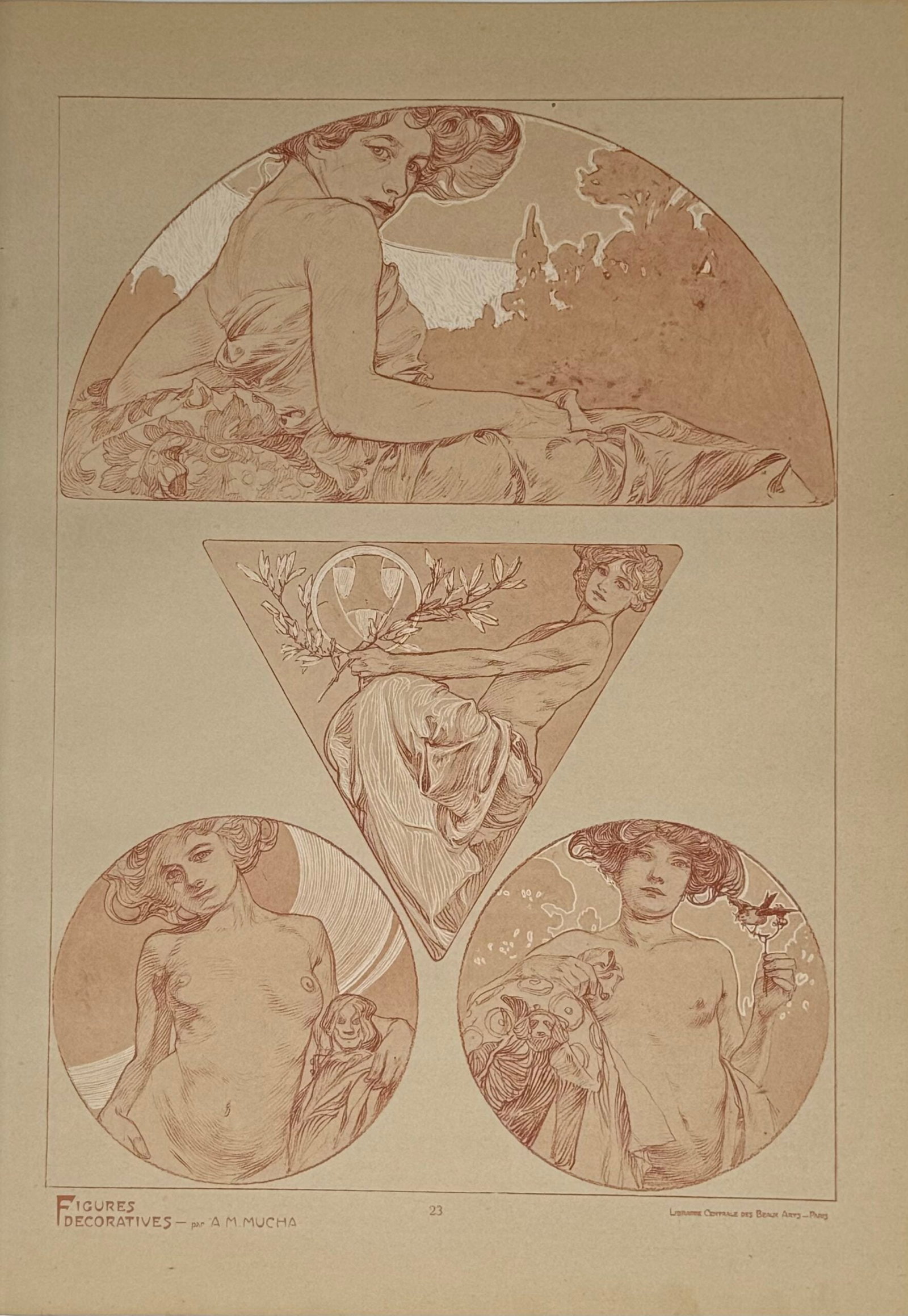 Alphonse Mucha : Figures decoratives, 1902 pl. 23 (1 of 2)
