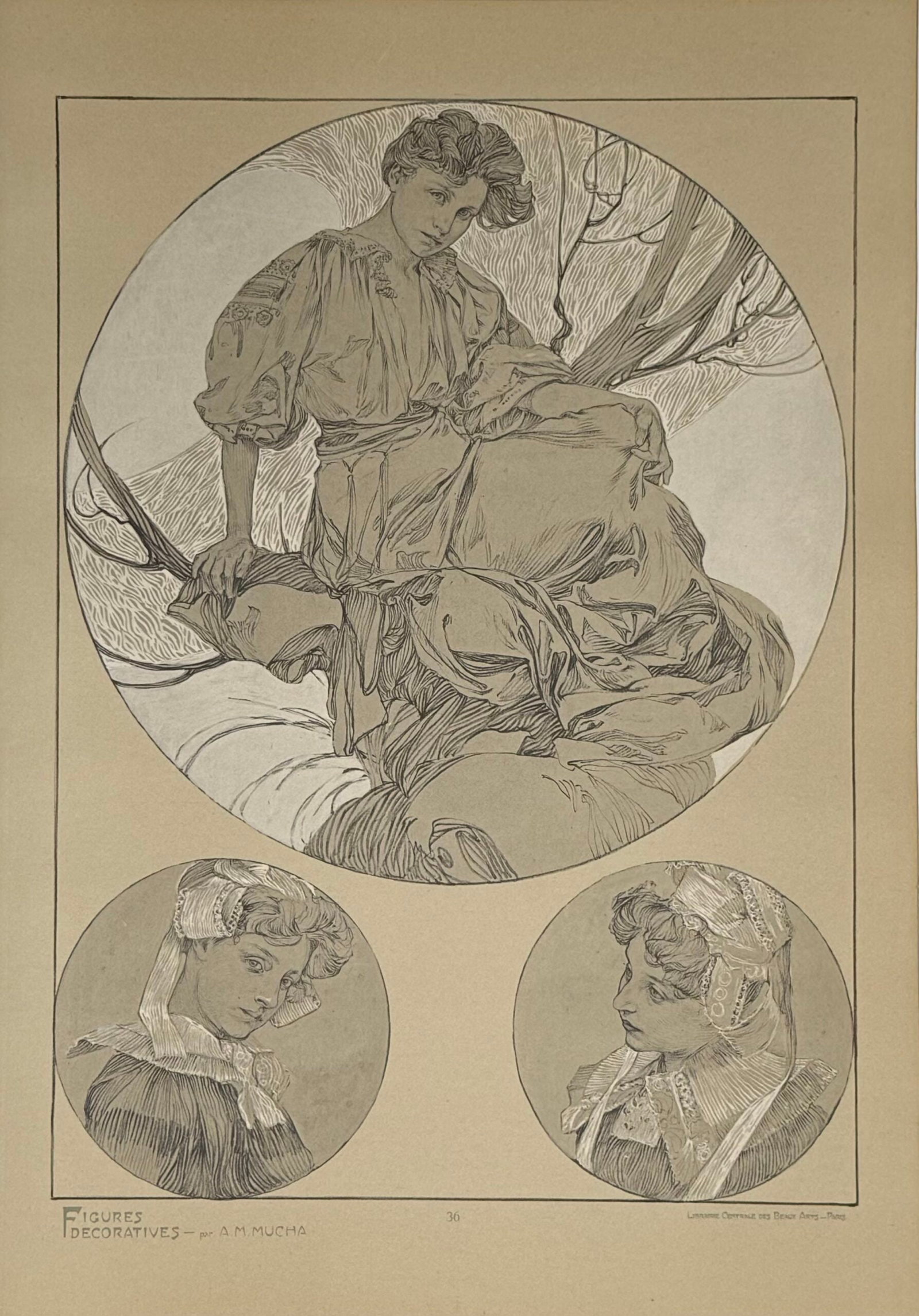 Alphonse Mucha : Figures decoratives, 1902 pl. 36 (1 of 2)