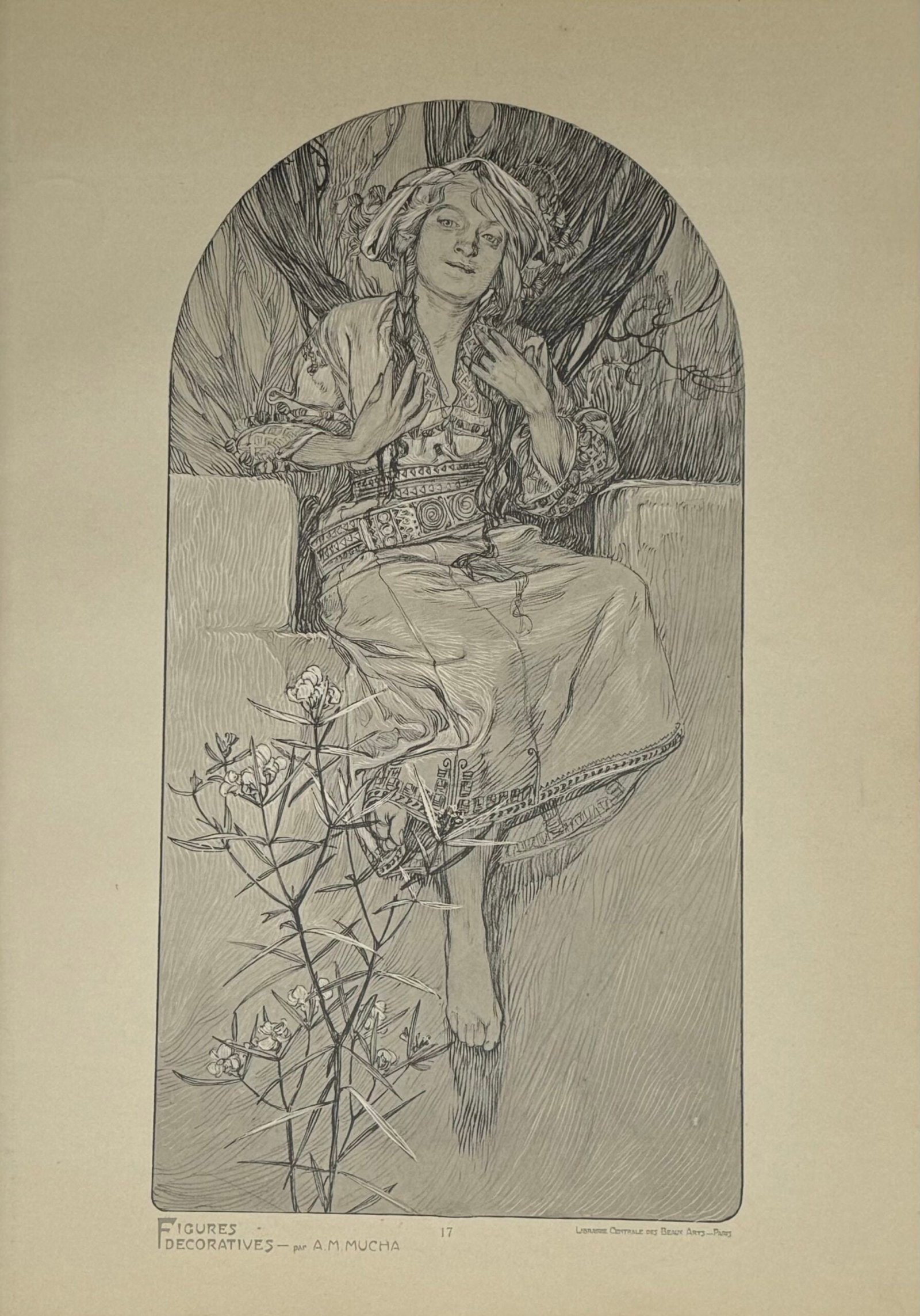 Alphonse Mucha : Figures decoratives, 1902 pl. 17 (1 of 2)