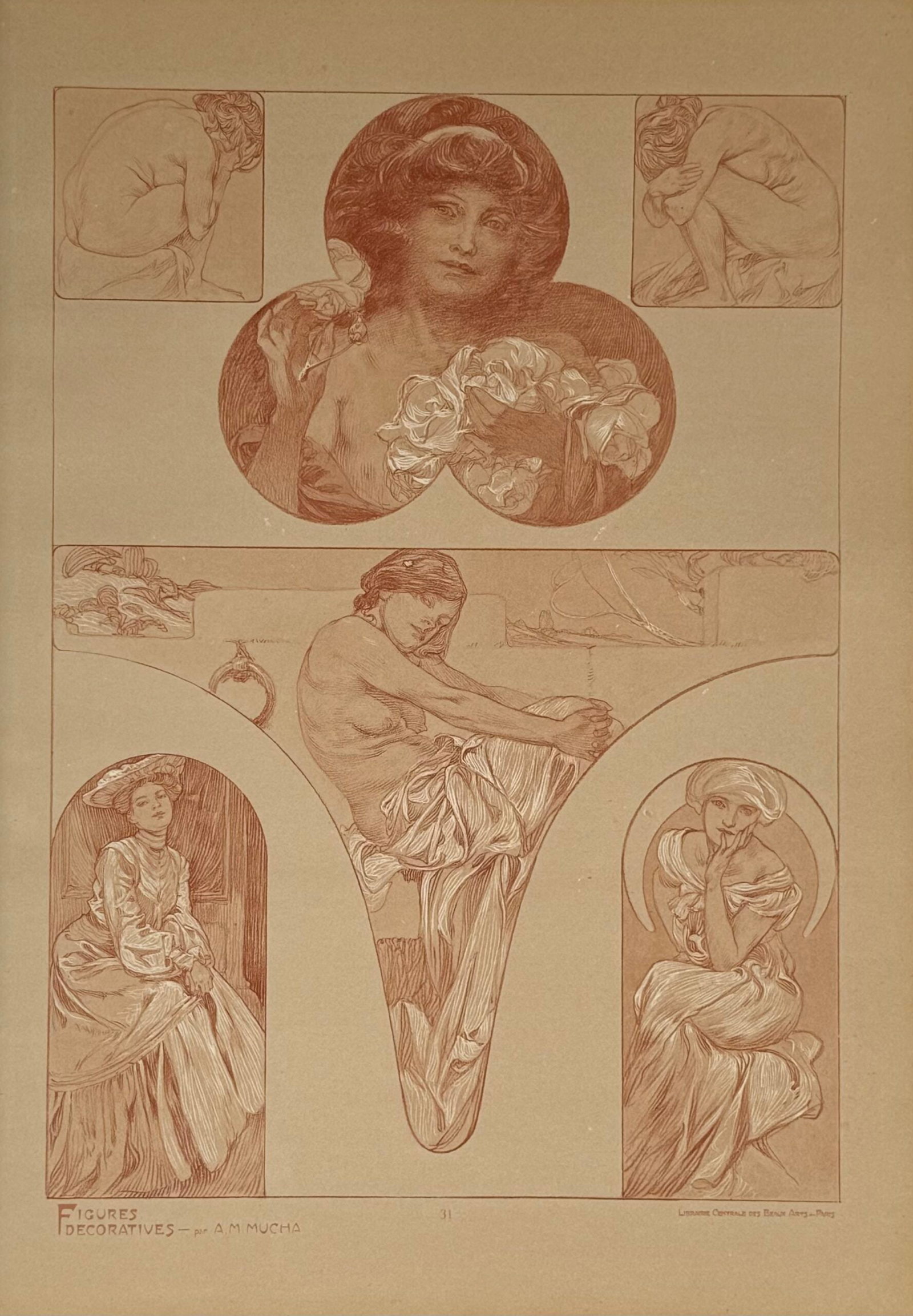 Alphonse Mucha : Figures decoratives, 1902 pl. 31 (1 of 2)