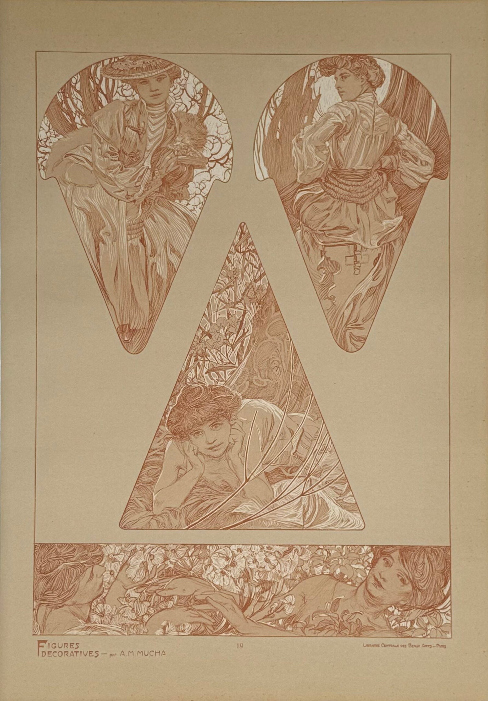 Alphonse Mucha : Figures decoratives, 1902 pl. 19 (1 of 2)
