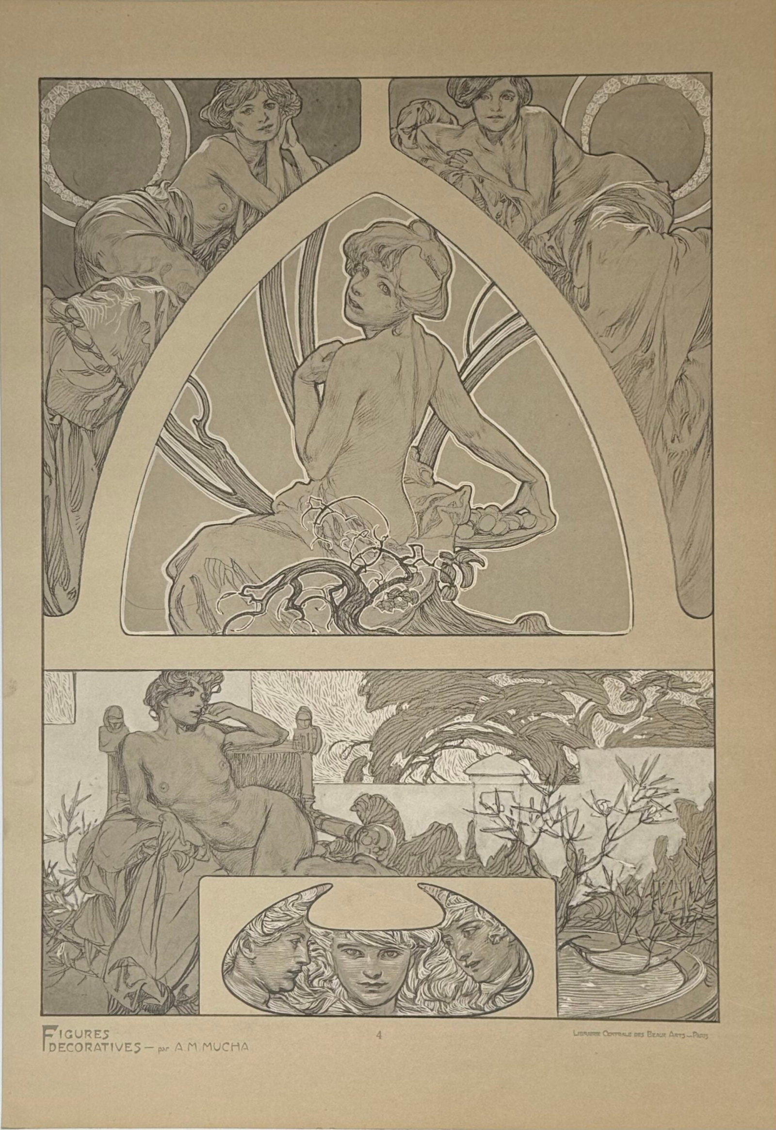 Alphonse Mucha : Figures decoratives, 1902 pl. 4 (1 of 2)