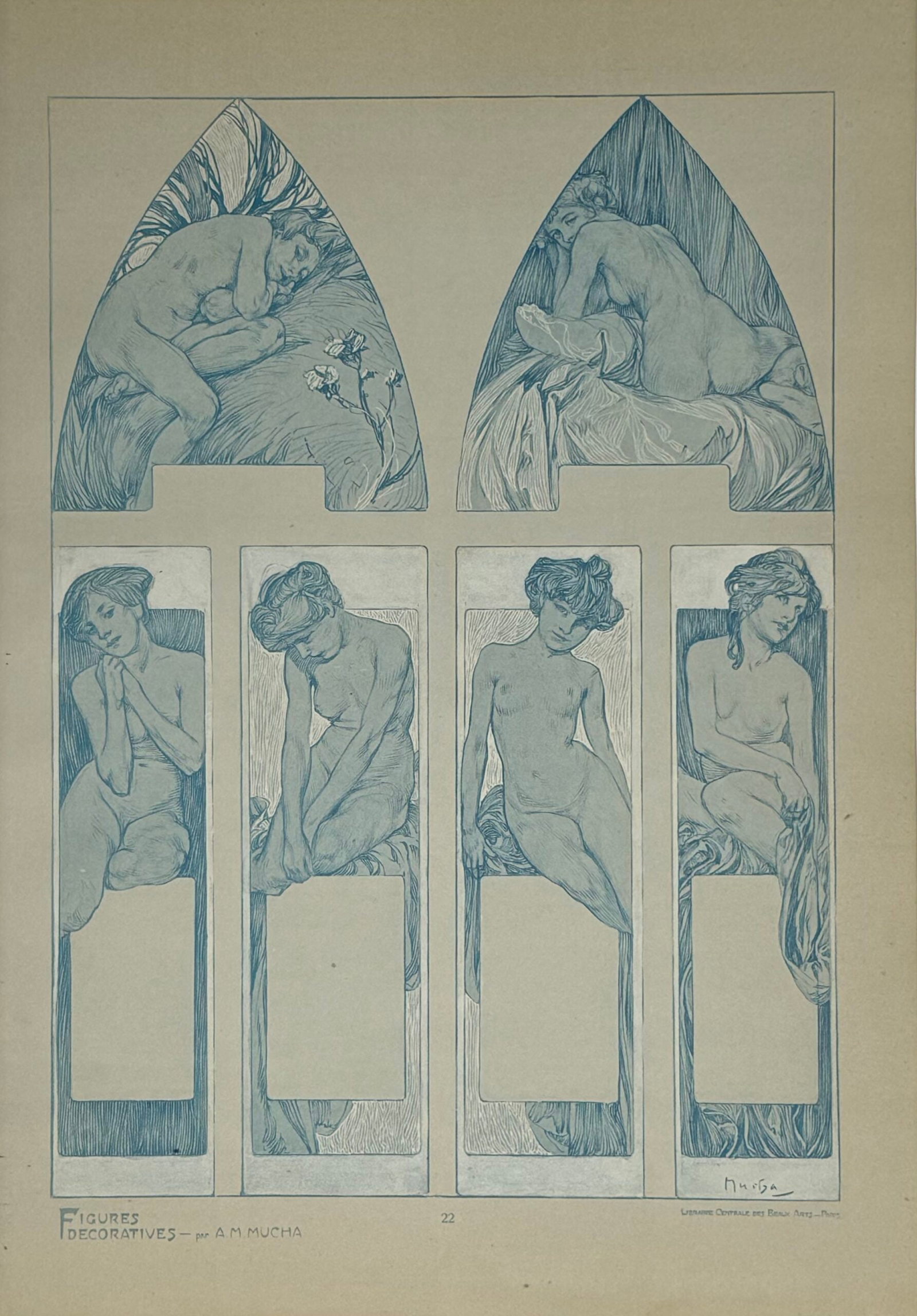 Alphonse Mucha : Figures decoratives, 1902 pl. 22 (1 of 2)