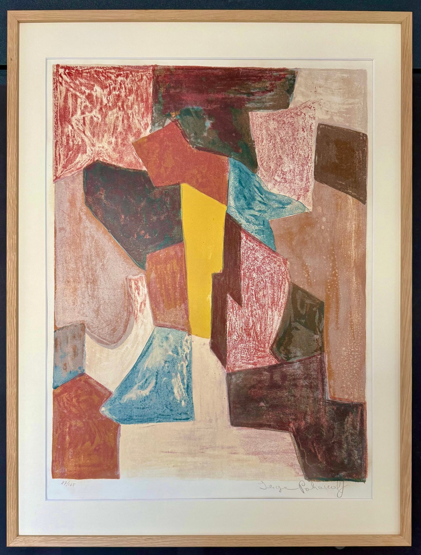 Serge Poliakoff - Composition rouge, carmin et jaune, 1958 (1 of 4)