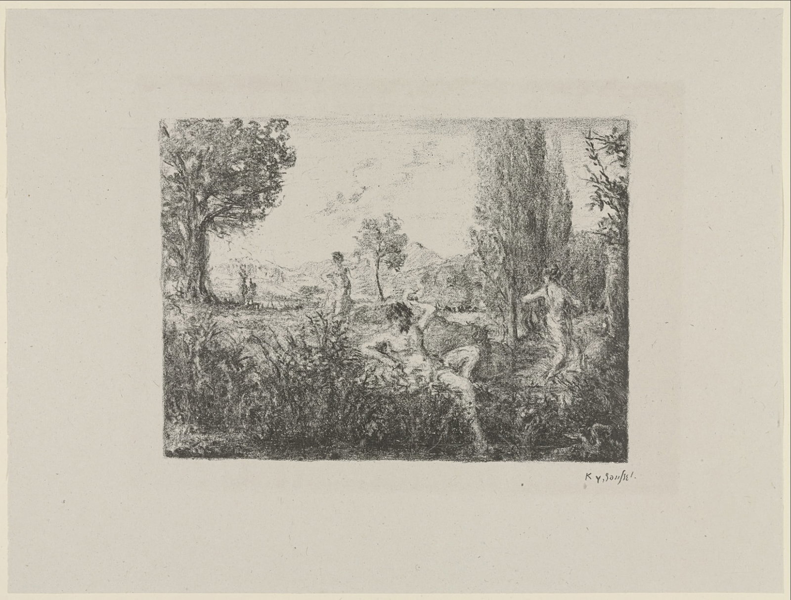 Ker-Xavier Roussel : Pastoral, 1924: Ker-Xavier Roussel Pastoral, 1924 Lithograph from the portfolio "Essai dur l'histoire de la lithographie en France. Les Peintures lithographes de Manet a Matisse. Album de lithographies originales." D