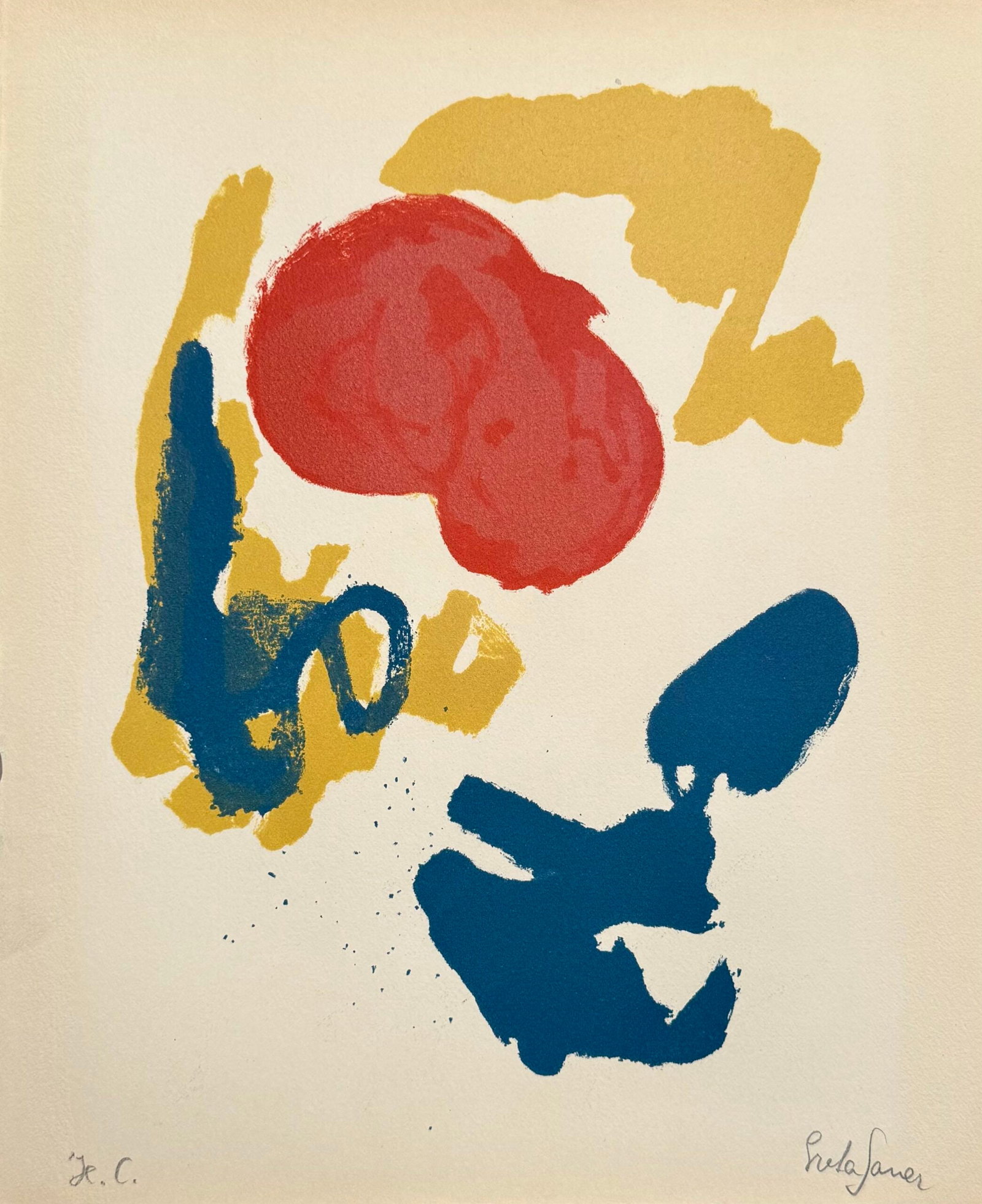 Greta Sauer : Abstract Composition, 1953 - Hand-signed (1 of 3)