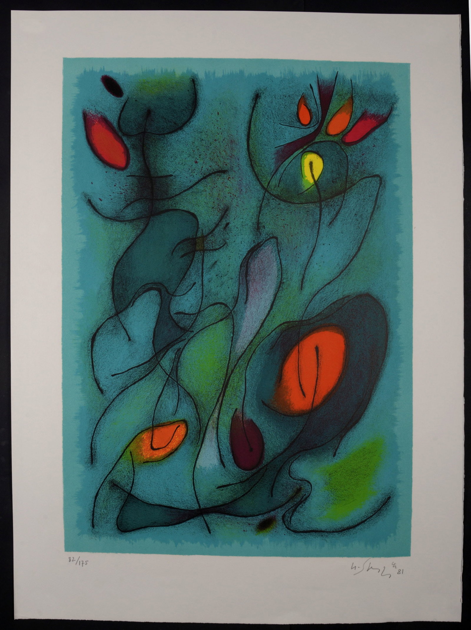 Gustave Singier : Composition, 1981 - Hand-Signed - 2