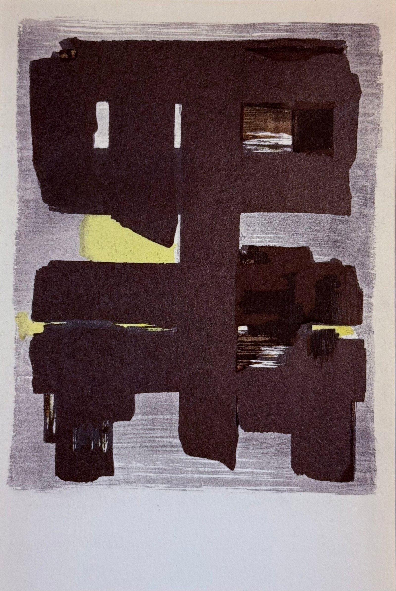 Soulages (After) - Gouaches et gravures (E), 1957 - Framed! (1 of 4)