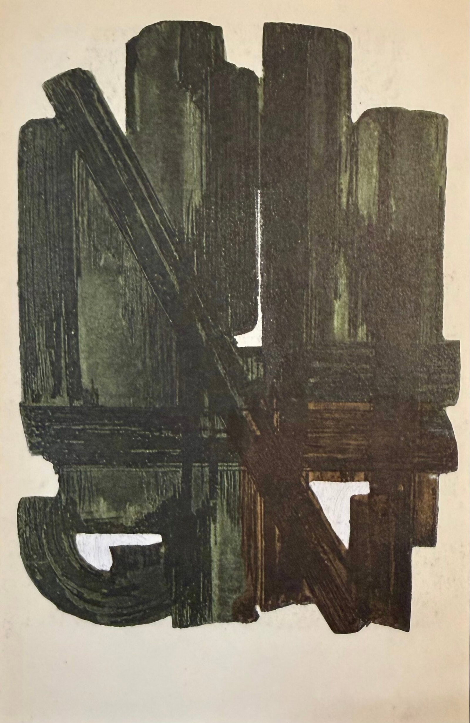 Soulages (After) - Gouaches et gravures (I), 1957 - Framed! (1 of 4)