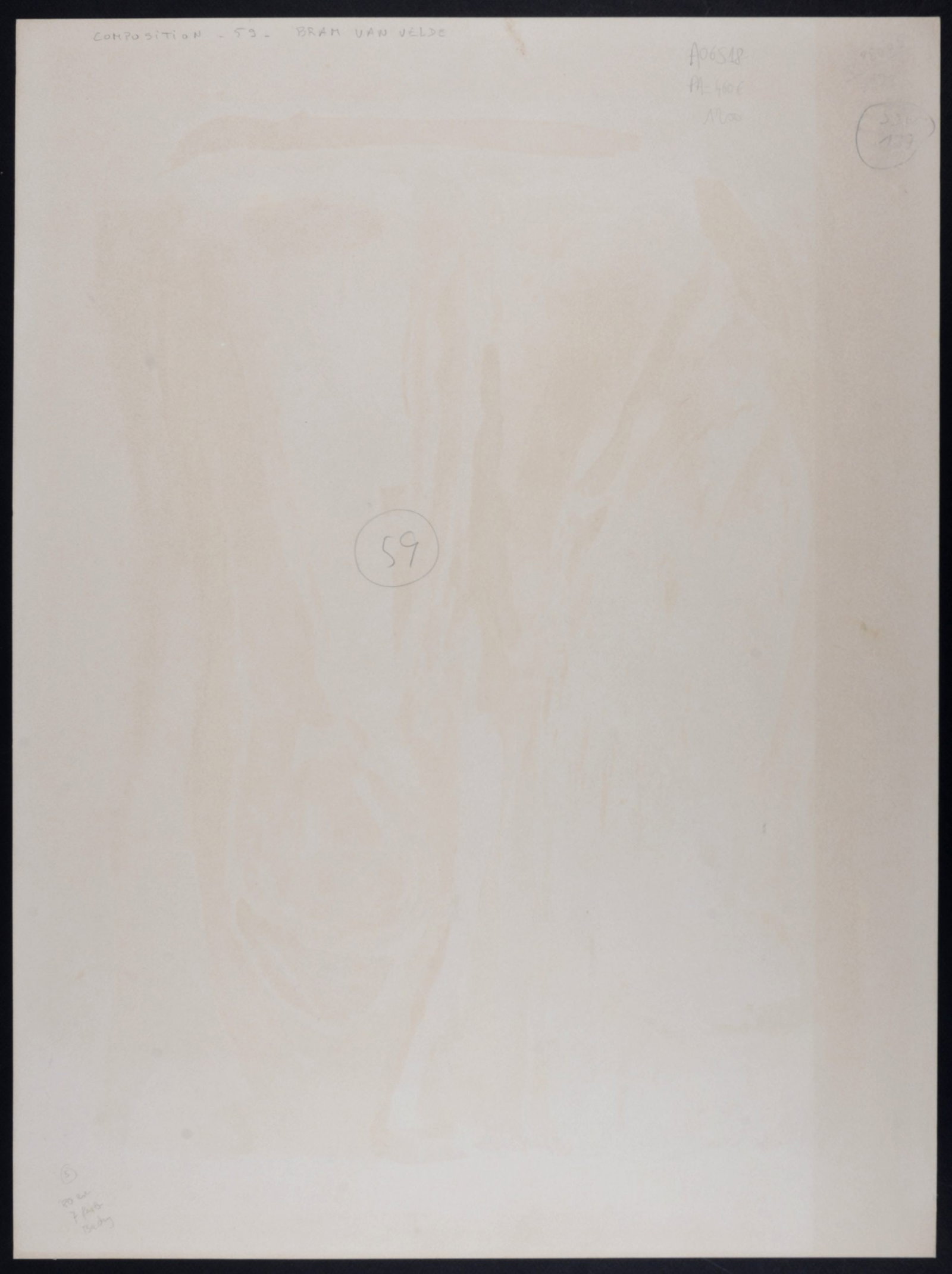 Bram Van Velde : Composition MP 059, 1970 - Hand-signed - 7