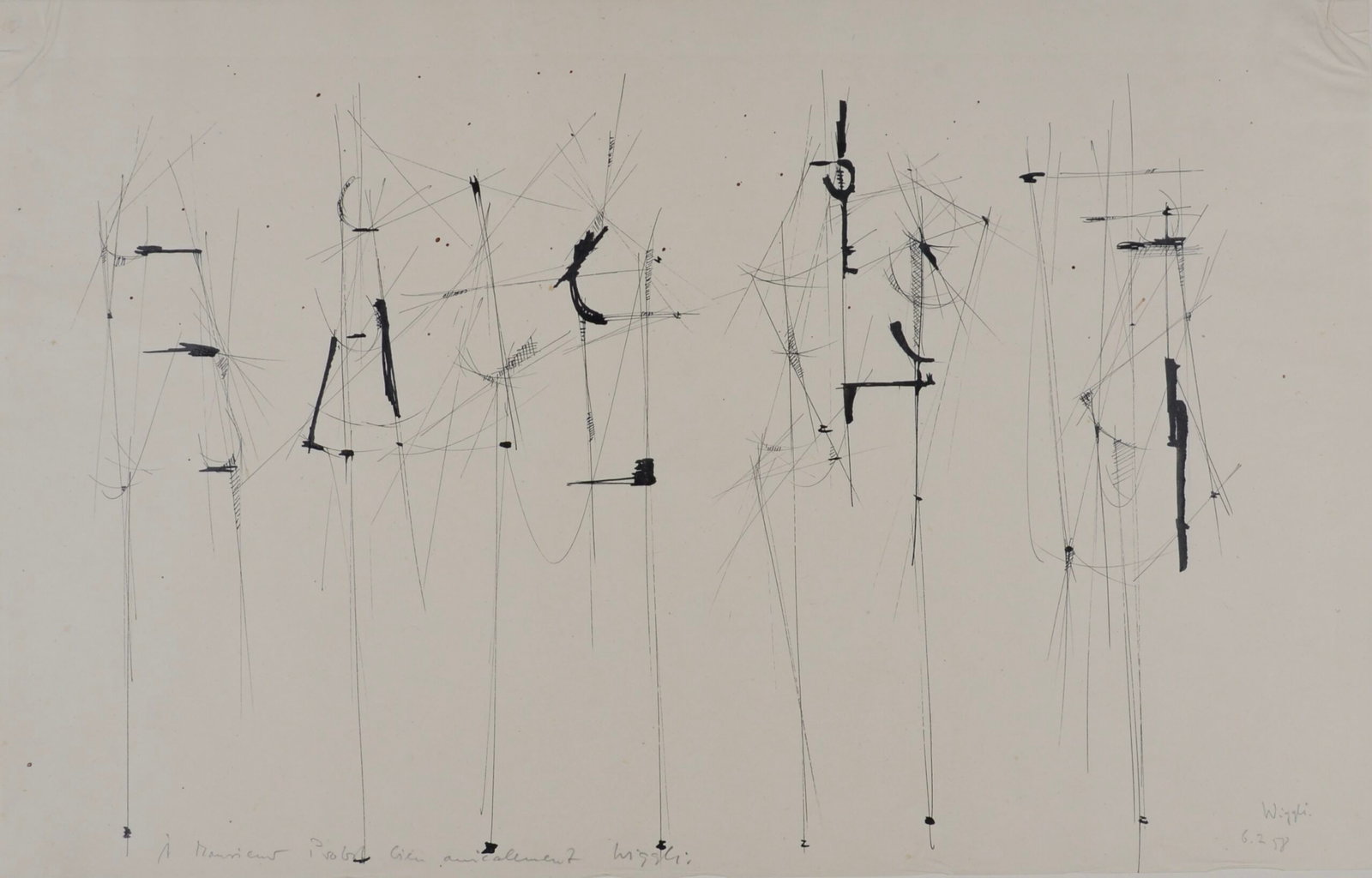 Oscar Wiggli : Ink on paper, 1958 (1 of 5)