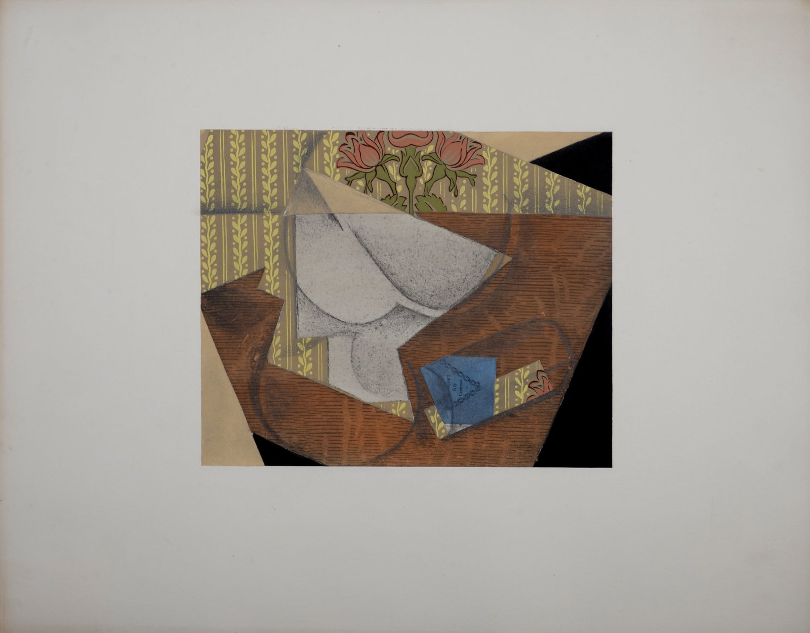 Juan Gris : Le Paquet de tabac, 1933: Juan Gris (1887-1927) Le Paquet de tabac, 1933 Pochoir & Lithograph on Velin d'Arches paper, after 1914 Juan Gris' "papier colle" with gouache and pencil. Jeanne Bucher's blind stamp bottom left. J.B'
