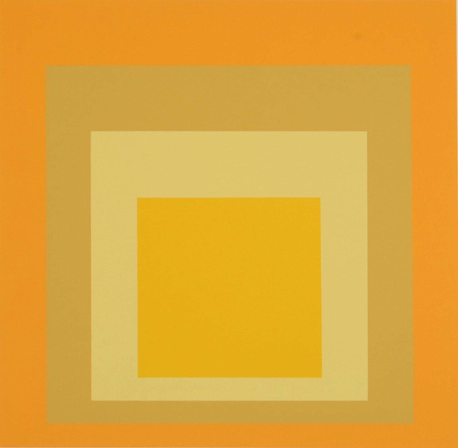 Josef Albers (After) - Homage To the Square (A), 1971: Josef Albers (After) Homage To the Square, 1971 Silkscreen on wove paper. Printed on both sides. Dimensions: + Size of the sheet: 27 x 26 cm / 10,6 x 10,2 in. + Size of the image: 22,5 x 22,5 cm / 8,8