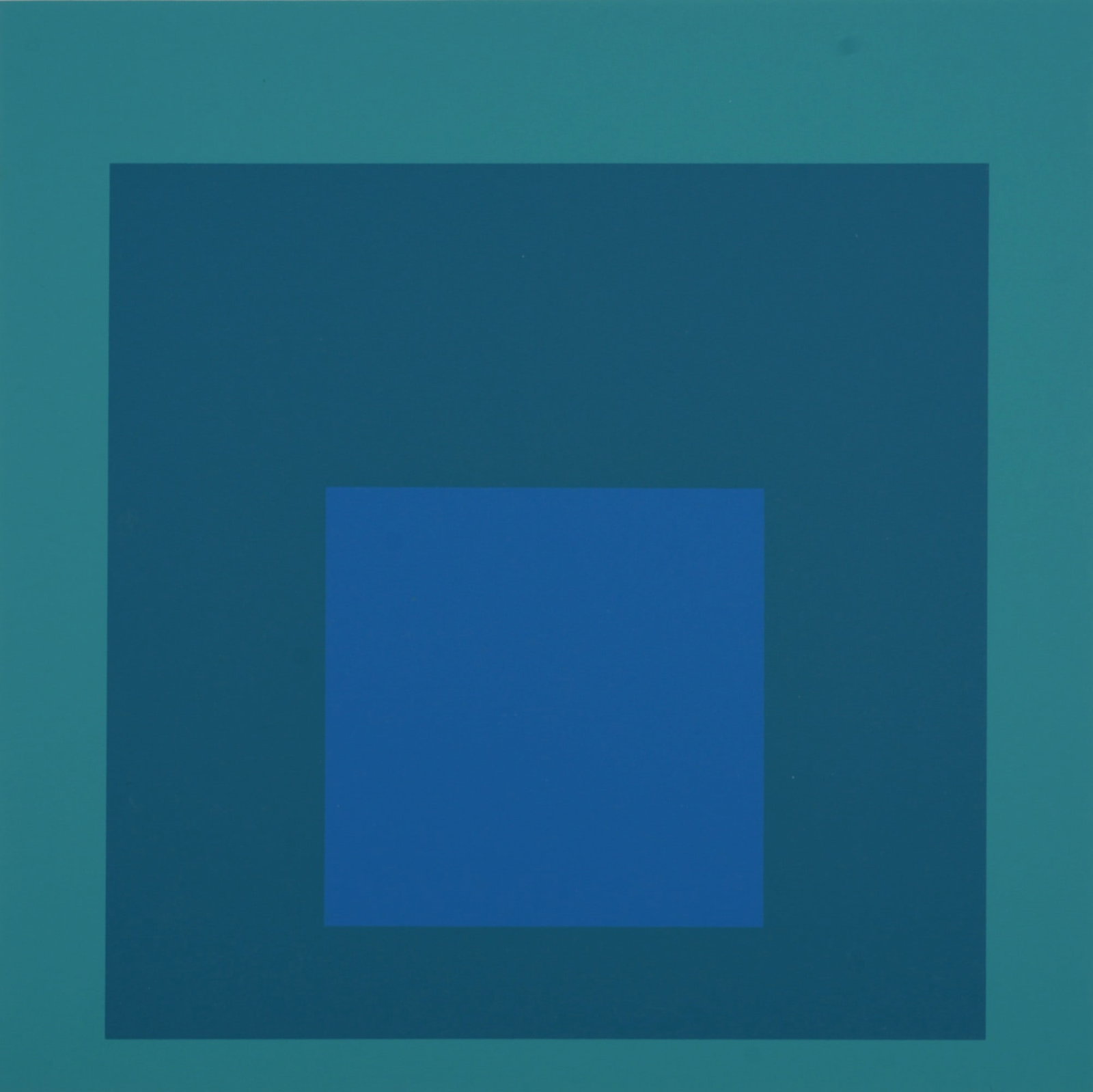 Josef Albers (After) - Homage To the Square (E), 1971: Josef Albers (After) Homage To the Square, 1971 Silkscreen on wove paper. Printed on both sides. Dimensions: + Size of the sheet: 27 x 26 cm / 10,6 x 10,2 in. + Size of the image: 22,5 x 22,5 cm / 8,8
