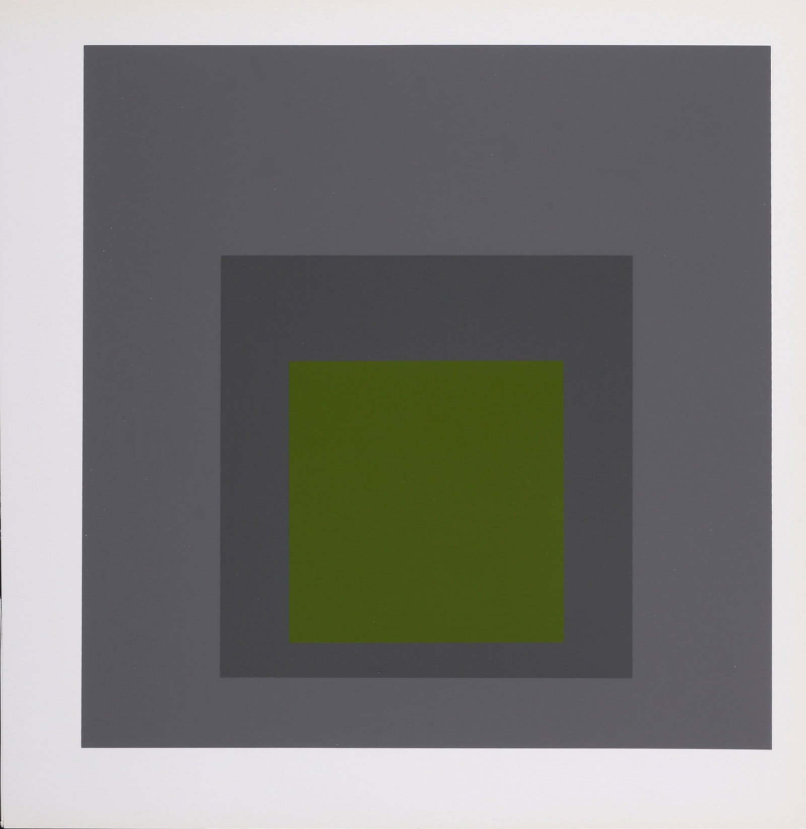 Josef Albers (After) - Homage To the Square (#5), 1983: Josef Albers (After) (1888-1976) Homage to the Square, 1983 Silkscreen on slightly glazed paper. Dimensions: + Size of the sheet: 22 x 22 cm / 8.6 x 8.6 in. + Size of the image: 18,5 x 18,5 cm / 7,2 x
