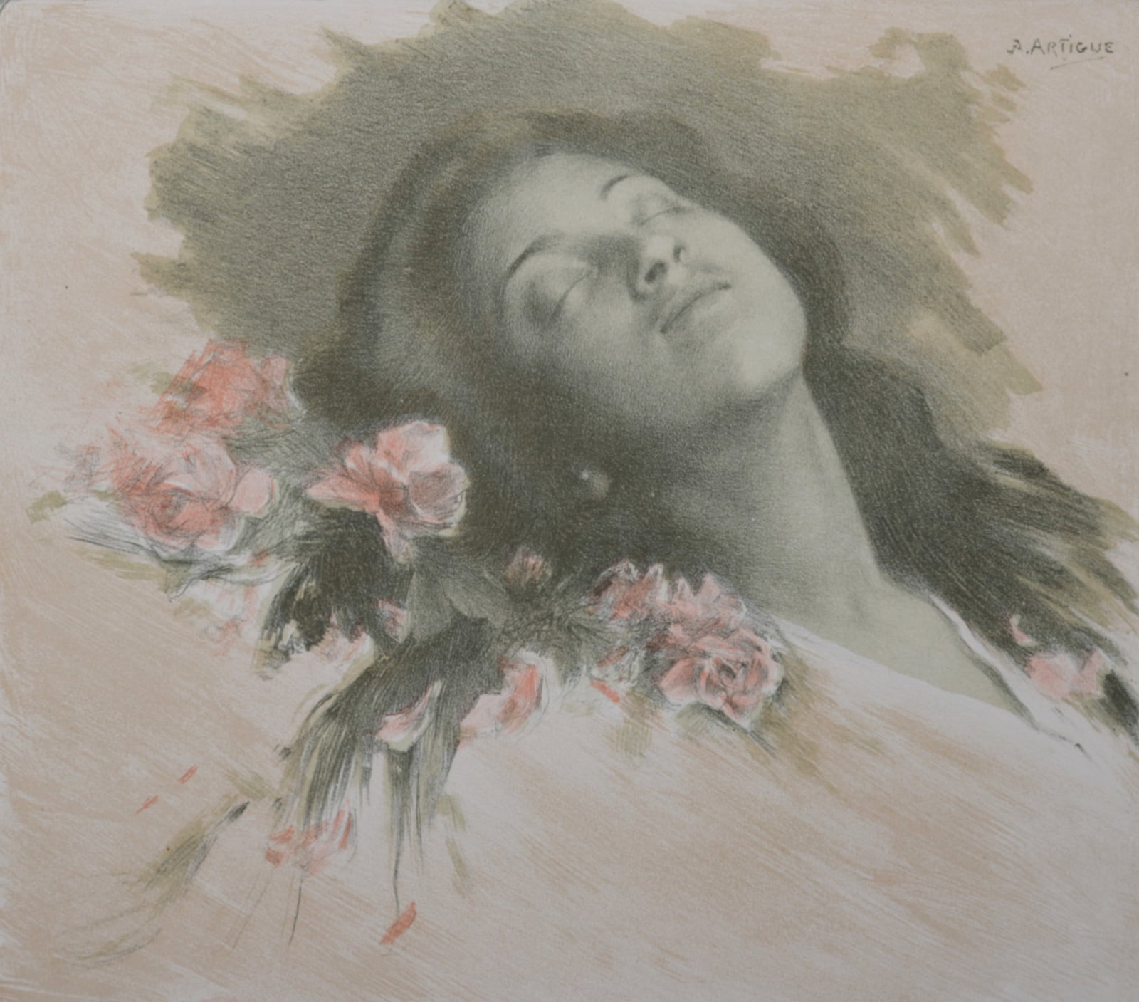 Albert-Emile Artigue - Albine, 1897: Albert-Emile Artigue (1850-1927) Albine, 1897 Lithograph on wove paper. Signed on the plate upper right margin. L'Estampe Moderne's blind stamp on the bottom right corner. Dimensions: +Size of the she