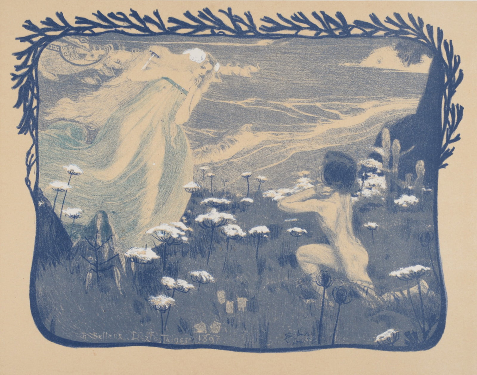 Henry Bellery-Desfontaines - L'Illusion, 1897: Henry Bellery-Desfontaines (1867-1909) L'Illusion, 1897 Lithograph on wove paper. Signed on the plate lower left. L'Estampe Moderne's blind stamp on the bottom right corner. Dimensions: +Size of the s