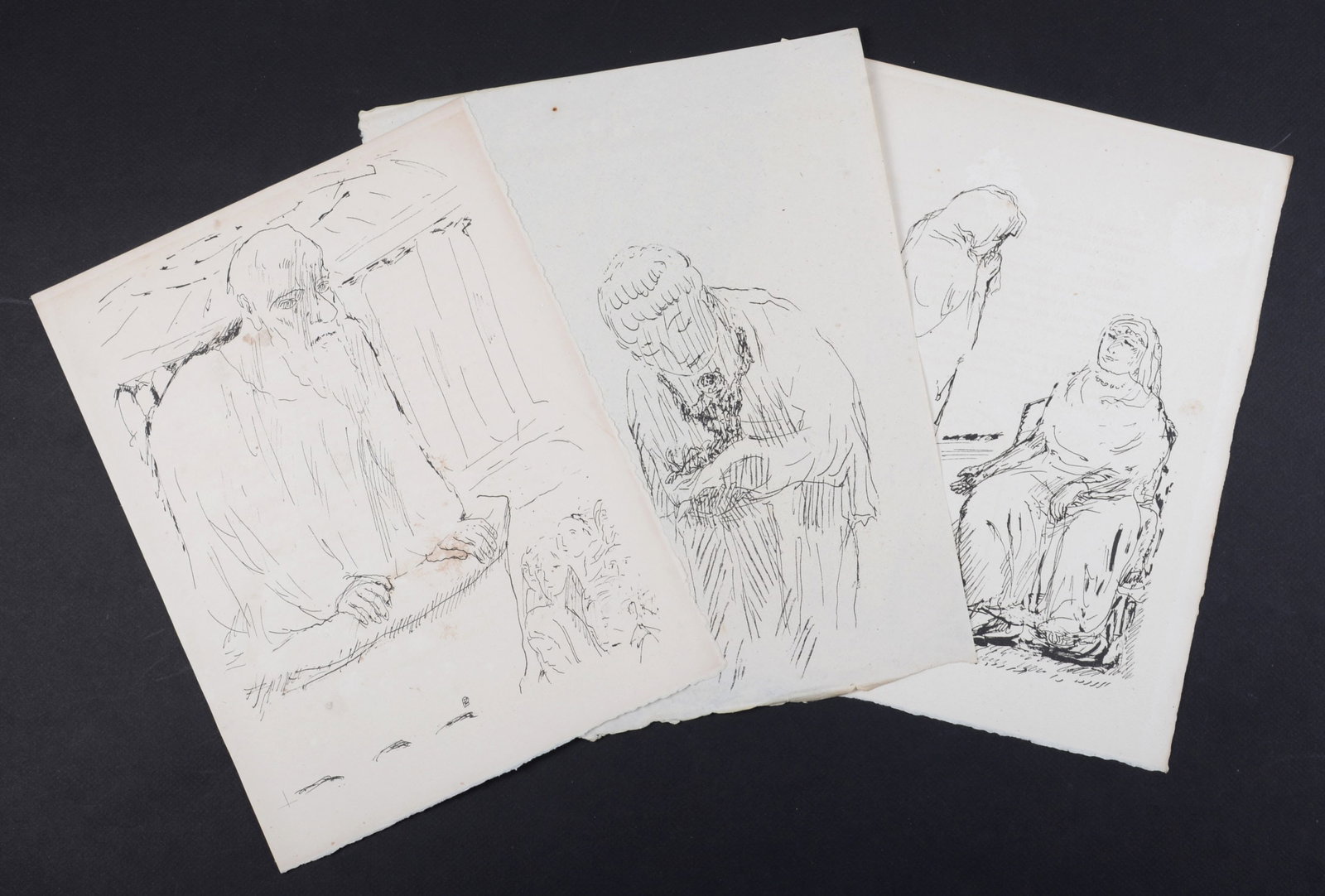 Pierre Bonnard - La Vie de Sainte Monique #7, 1930 - Set of 3 lithographs: Pierre Bonnard (1867-1947) La Vie de Sainte Monique #7, 1930 Set of 3 lithographs on Verge paper. One of the 50 copies initialed on the stone on hand-made Verge paper, out of a total edition of 344. D