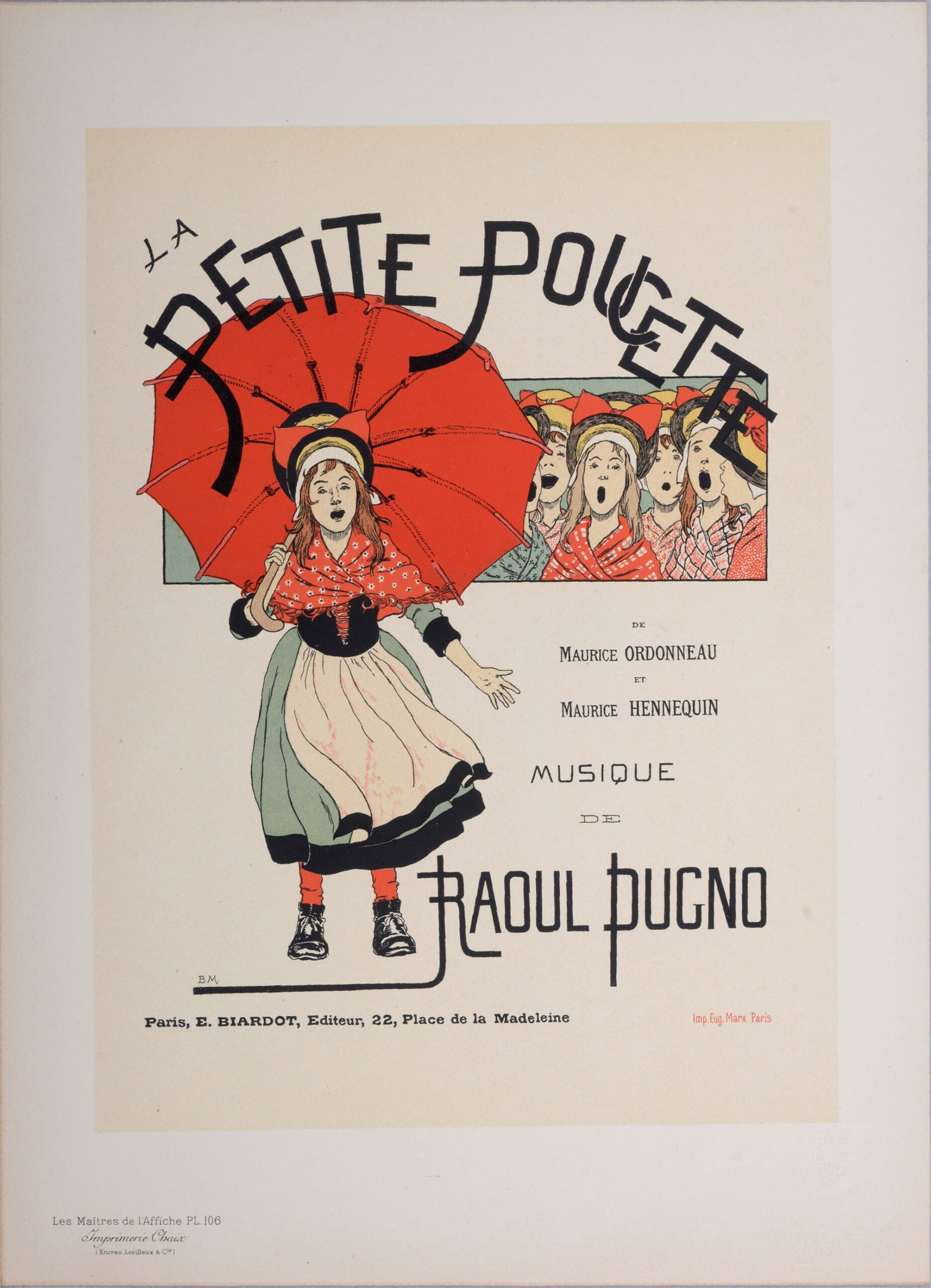 Boutet De Monvel - Les Maitres de l'Affiche : La Petite Poucette, 1898: Boutet De Monvel (1851-1913) La Petite Poucette, 1898 Les Maitres de L’Affiche : PL. 106 Lithograph on wove paper. Signed on the plate lower right margin. Dimensions : + Size of the sheet : 39,4 x 2
