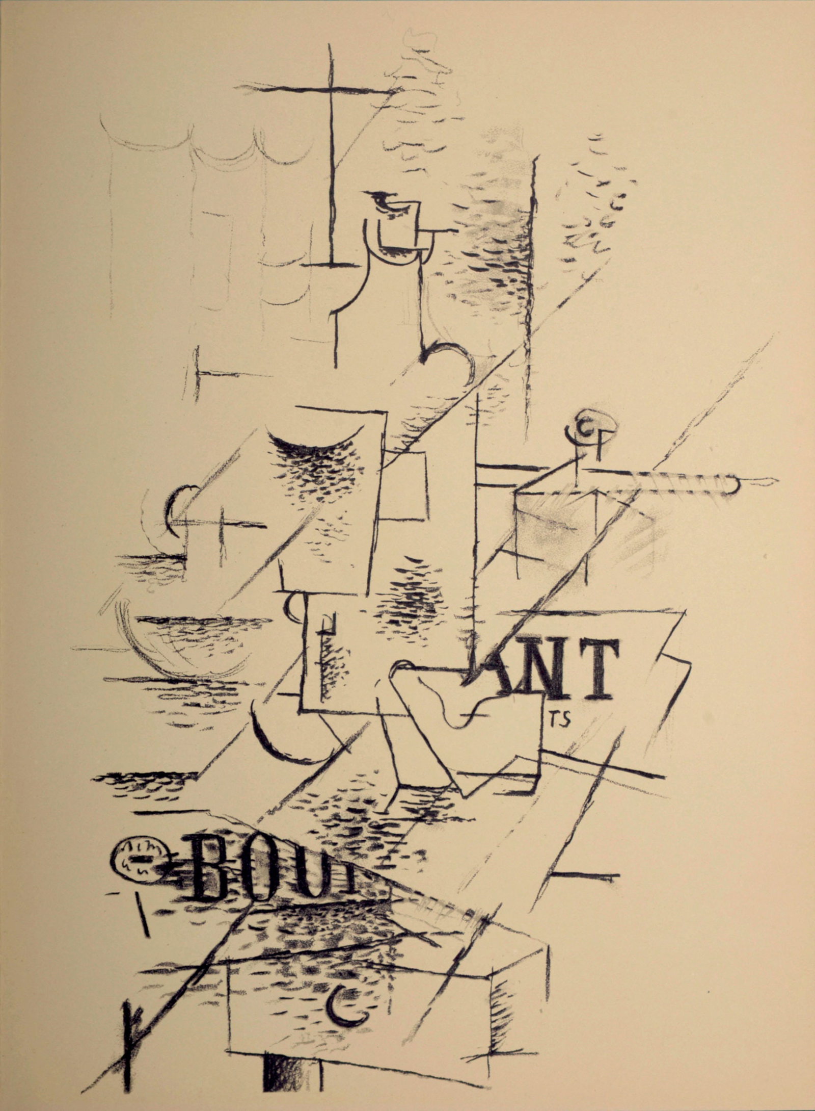 Georges Braque - Composition, 1963: Georges Braque (1882-1963) Composition, 1963 Lithograph on wove paper. First edition. Dimensions : + Size of the sheet : 38 x 27,6 cm / 14,9 x 10,8 in. From "Derriere le Miroir" Art issue (n° 138). P
