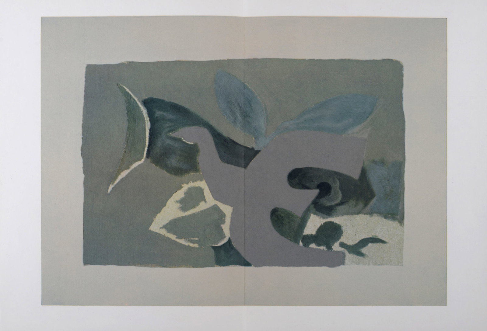 Georges Braque (After) - Les Oiseaux #I, 1967: Georges Braque (1882-1963) Les Oiseaux #I, 1967 Lithograph on wove paper after an oil on paper by Georges Braque, printed on a double page. Dimensions: + Size of the sheet: 38 x 56 cm / 15 x 22 in. Fr