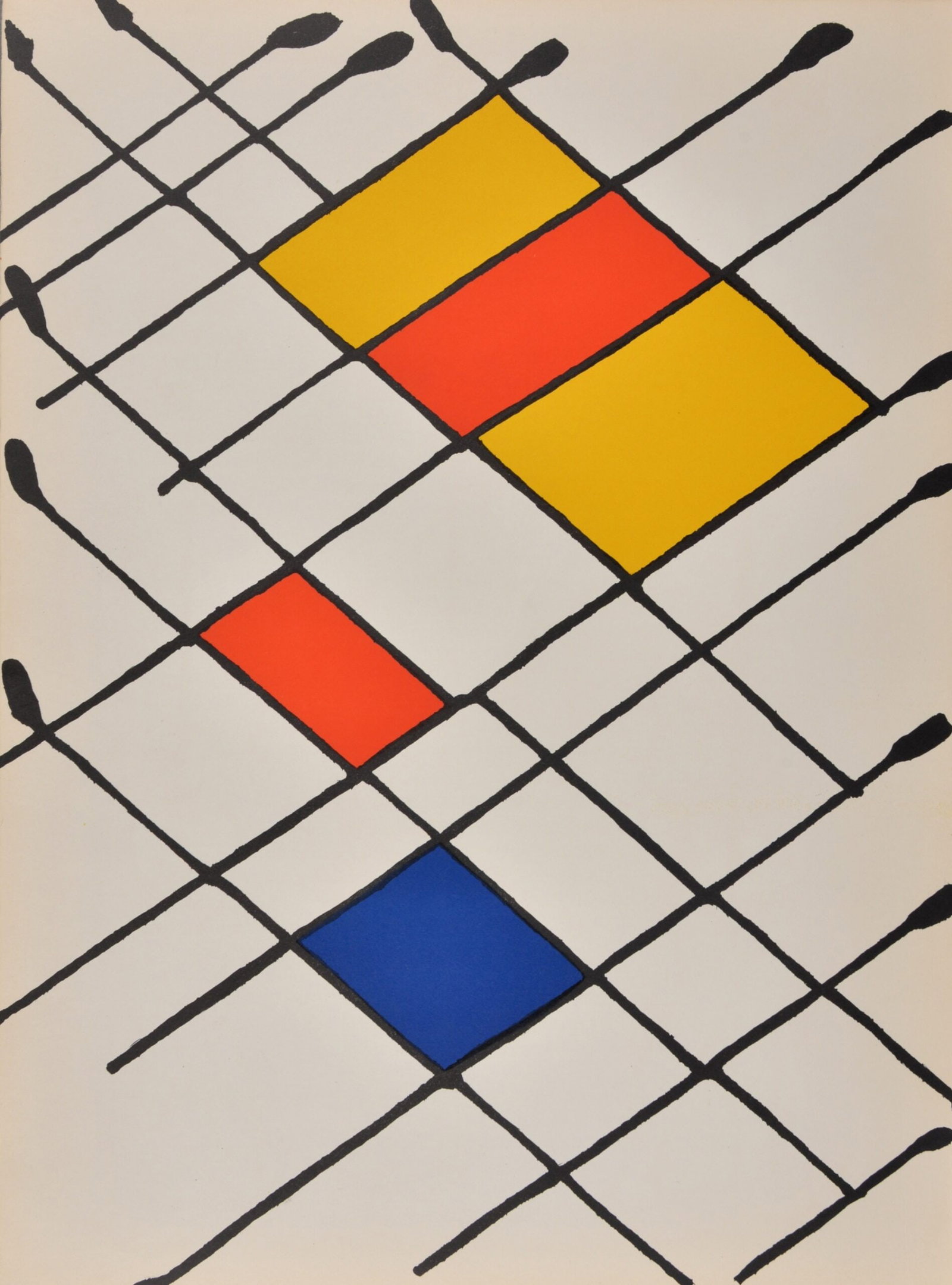 Alexander Calder : Squares and lines, 1966: Alexander Calder (1898-1976) Squares and lines, 1966 Lithograph on wove paper Dimensions: +Size of the sheet: 38 x 28 cm / 15 x 11 cm From "Derriere le Miroir" Art issue n°156 Printed by Arte. Publis
