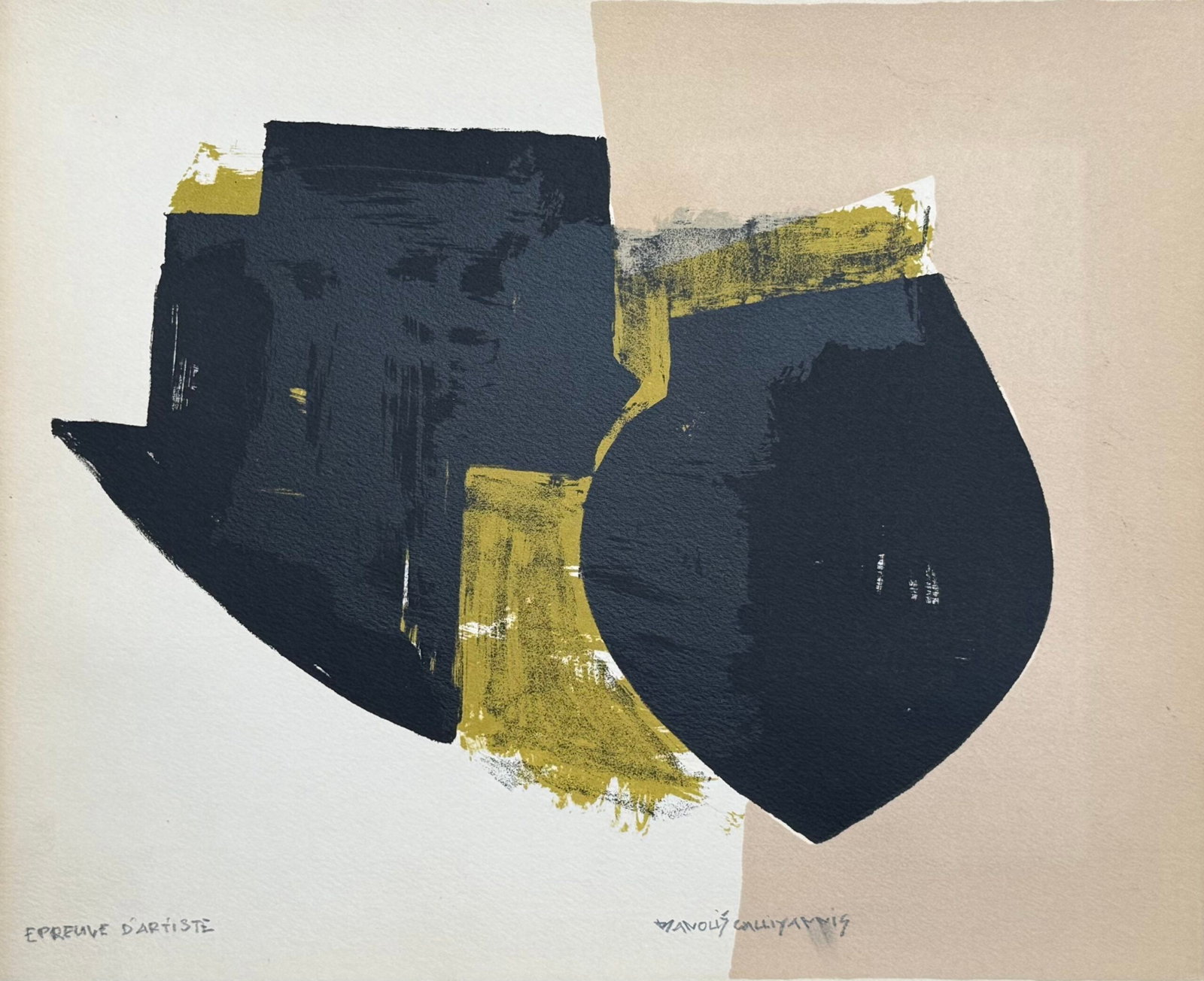 Manolis Calliyannis : Abstract Composition, 1953 - Hand-signed (1 of 3)
