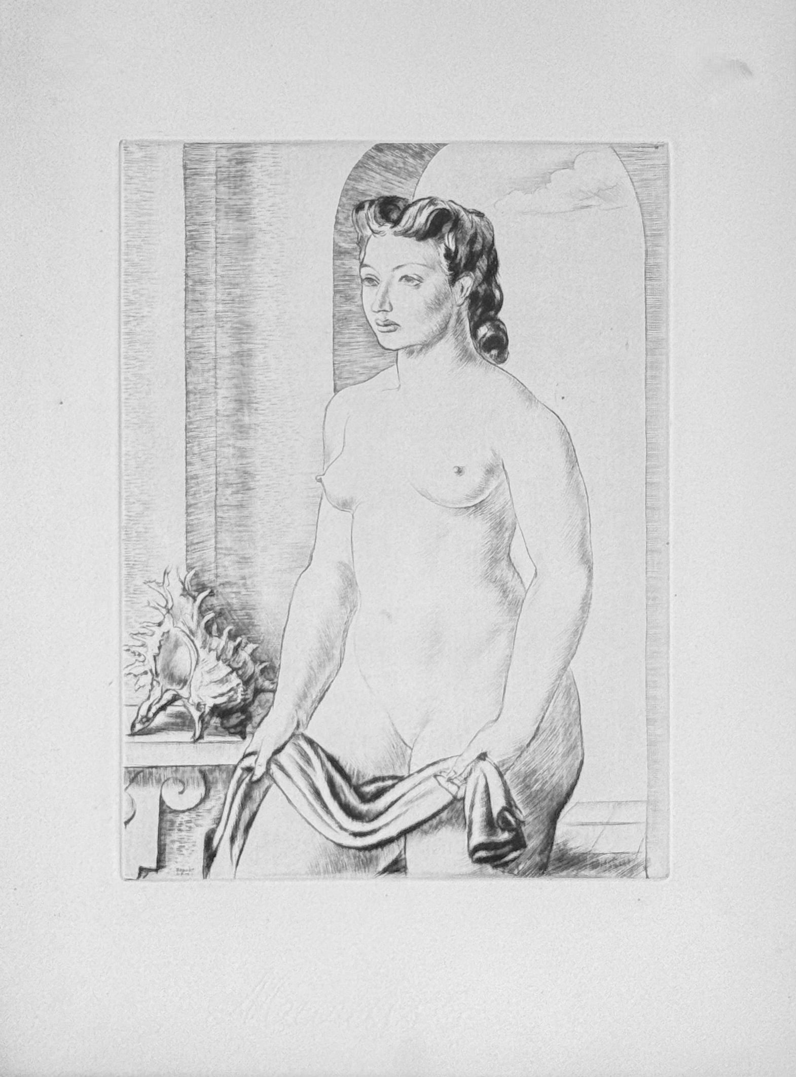 Robert Cami : Nu, 1945: Robert Cami Nu, 1945 Etching on Marais wove paper from the portfolio "La Gravure sur Cuivre", plate signed. Dimensions: + Size of the sheet : 38 × 28 cm / 115 × 11 in From an edition of 320 Publishe