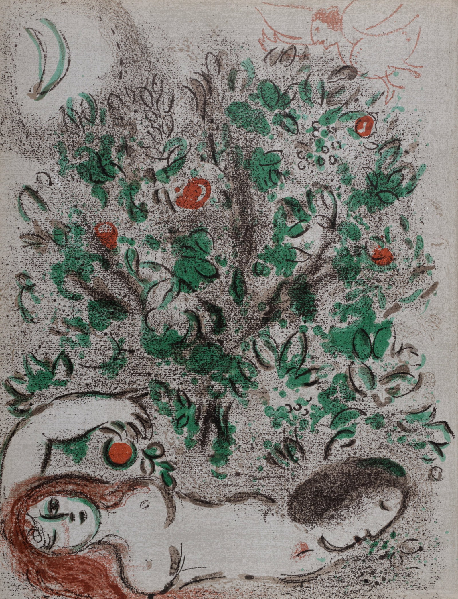 Marc Chagall : Paradis, 1960: Marc Chagall (1887-1985) Paradis, 1960 Lithograph on wove paper. Dimensions: + Size of the sheet: 35,5 x 26 cm / 13,9 x 10,2 in. From "Verve" issue (vol. X, n°37 et 38), published under the name "Des