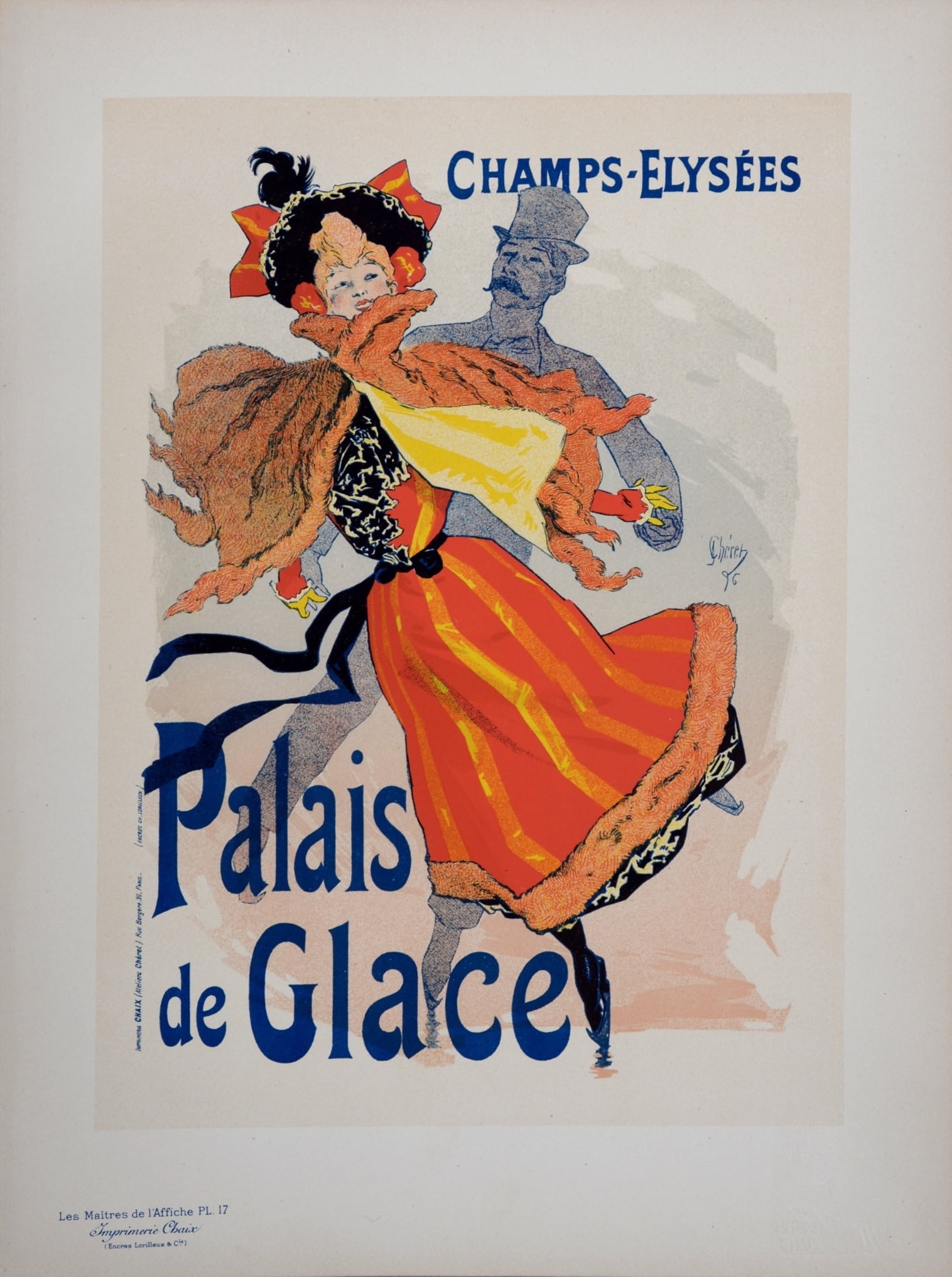 Jules Cheret - Les Maitres de L’Affiche : Les Palais de Glace, 1896: Jules Cheret (1836-1932) Les Palais de Glace, 1896 Les Maitres de L’Affiche : PL. 17 Lithograph on Japan paper. Signed on the plate lower right margin. Dimensions : + Size of the sheet : 39,4 x 28,7