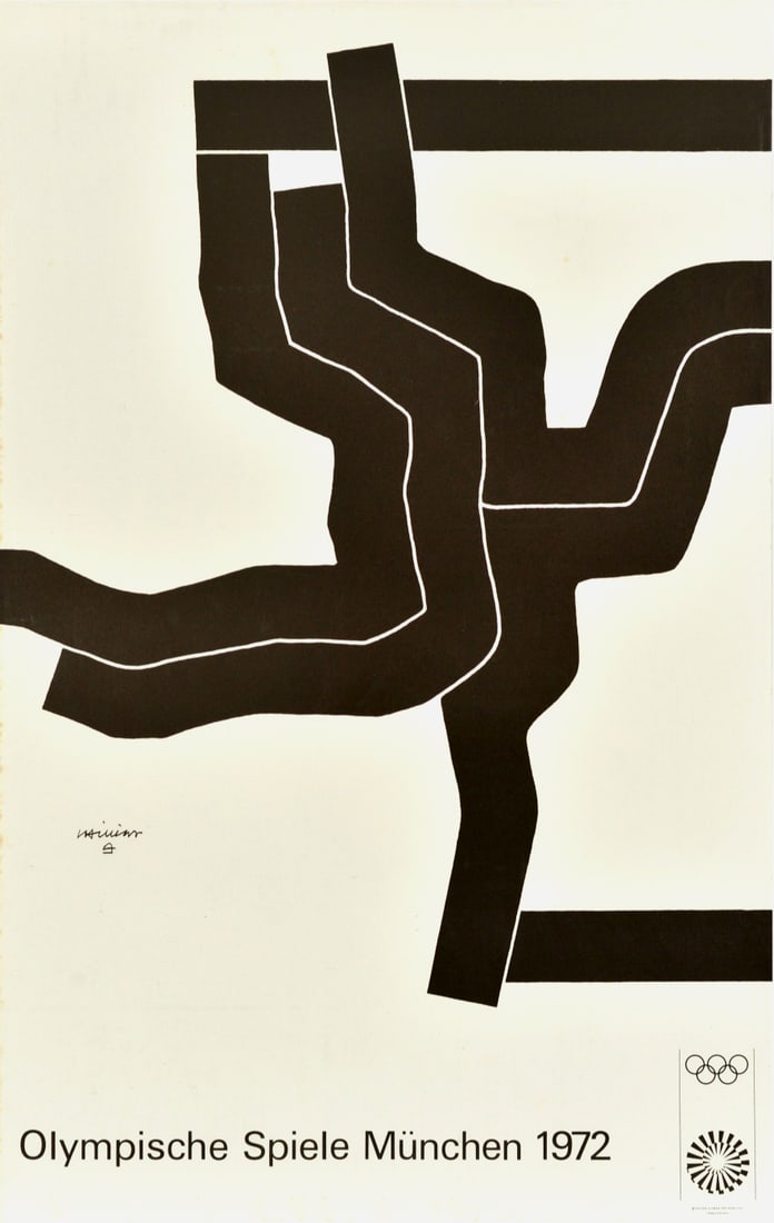 Eduardo Chillida - Olympische Spiele Munchen 1972: Eduardo Chillida (1924-2002) Olympische Spiele Munchen 1972 Offset Lithograph paper. Dimensions : + Size of the sheet : 101,6 x 64 cm / 40 x 25.2 in. Especially created for the 1972 Olympic Games in M