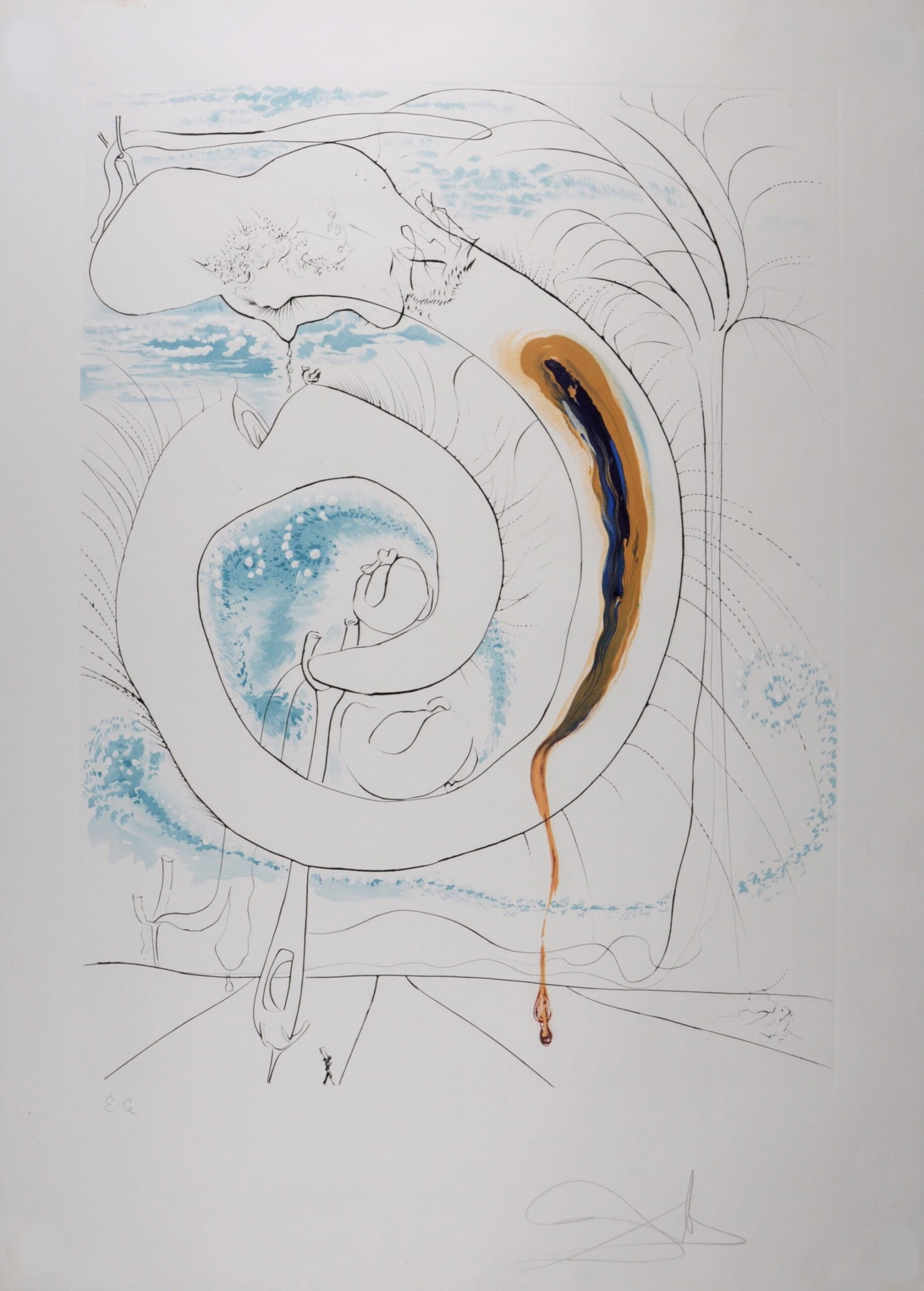 Salvador Dali (1904-1989) : Le cercle visceral du cosmos (The Visceral Circle of the Cosmos), 1974 (1 of 11)