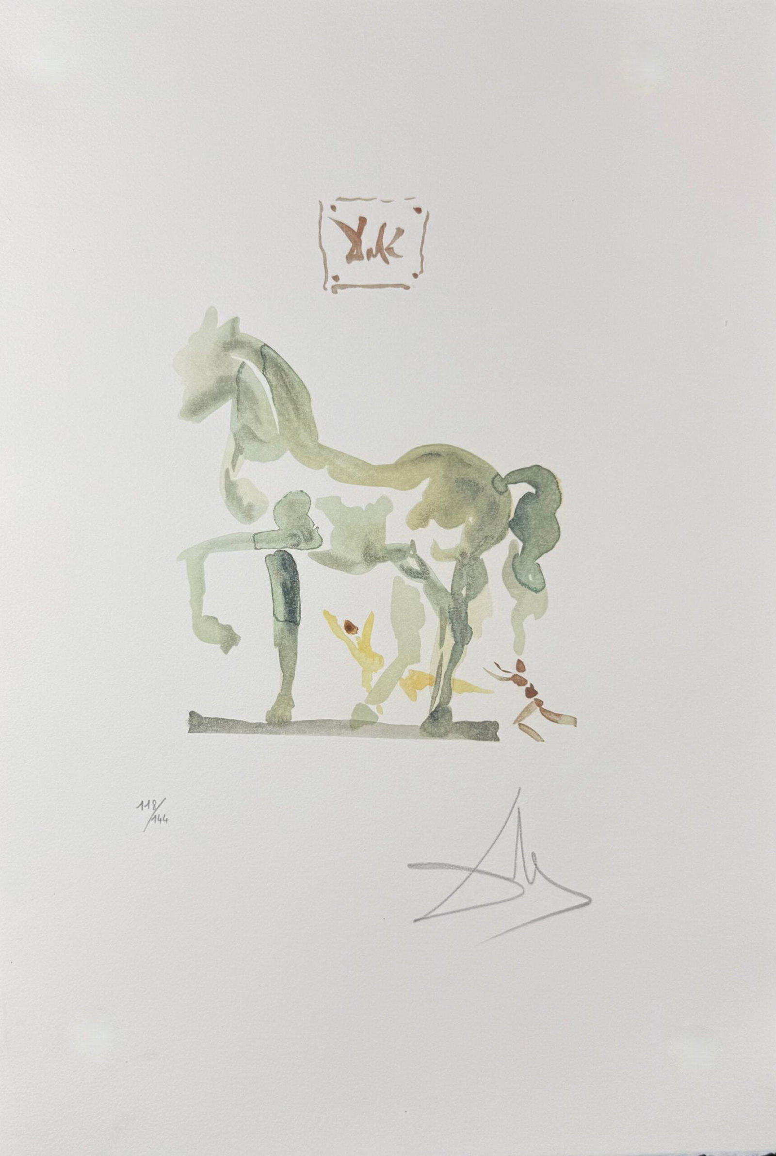 Salvador Dali - C'est la que l'amour se plut a livrer bataille, c. 1979 (Hand signed) (1 of 2)