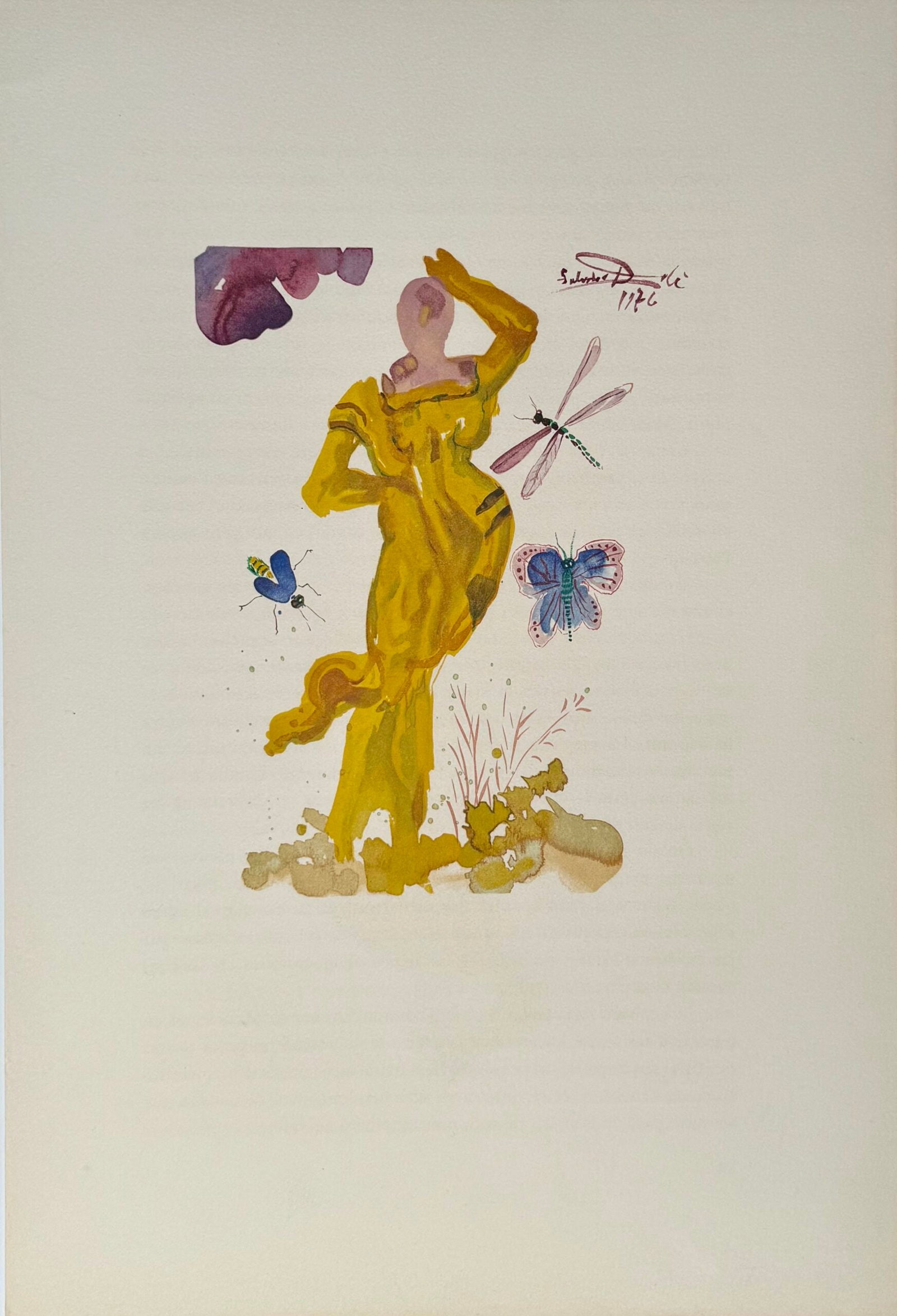 Salvador Dali - Divine Erato, 1979: Salvador Dali (1904-1989) Divine Erato, 1979 Woodblock in colors on "Arches paper" Size edition : 201 Signed in the plate Dimensions: + Size of the sheet : 55,5 x 37,5 cm - 21,85 × 14,76 in. Referenc