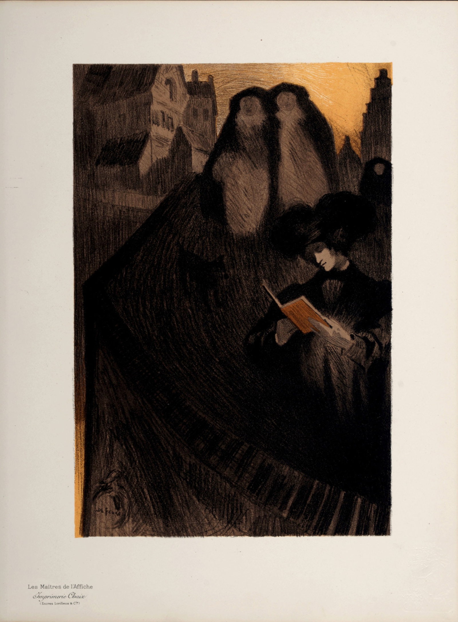 Georges De Feure - La Lecture, 1898: Georges De Feure (1868-1943) La Lecture, 1898 Lithographie originale de la celebre serie "Les Maitres de l'Affiche". Dimensions : Environ 29 x 39,5 cm // 11 1/2 x 15 1/2 in. Imprime en 1898 par l'Impr