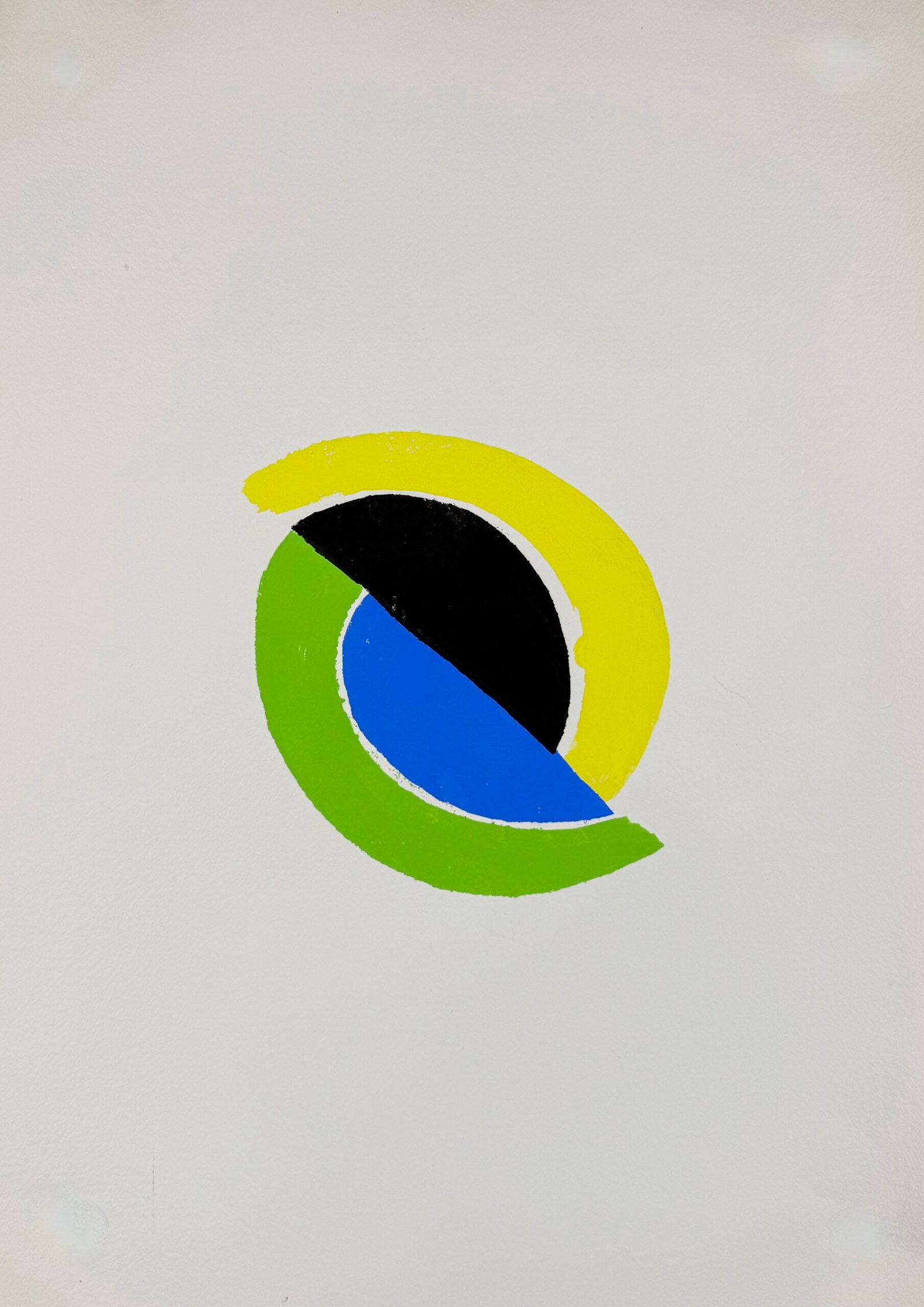 Sonia Delaunay - Rythme couleur # 5, 1966: Sonia Delaunay (1885-1979) Rythme couleur # 5, 1966 Original pochoirs in colors (stenciled gouache in colors), on handmade Moulin Richard de Bas paper. From the edition of 90 (14/90). Dimensions : + S