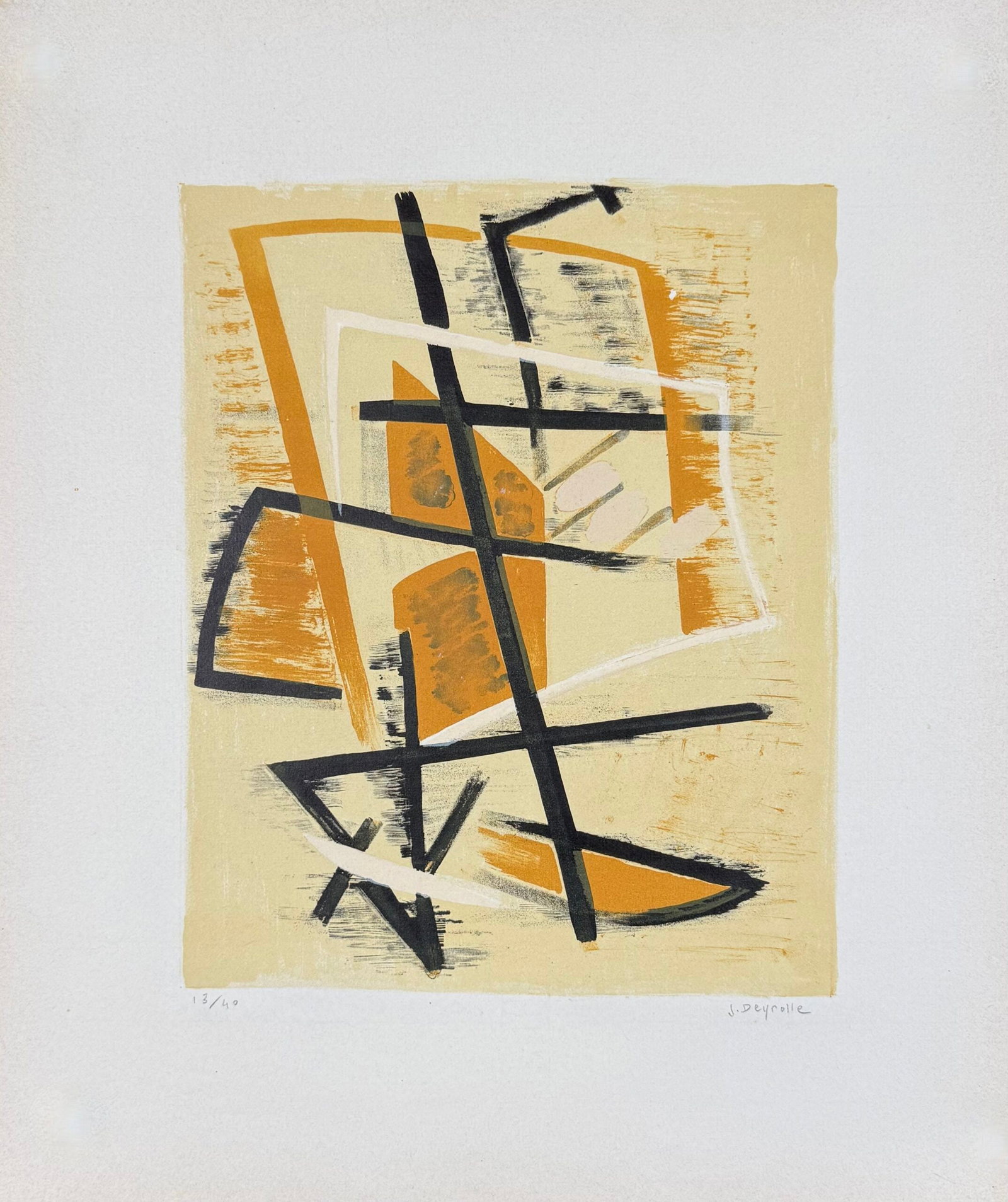 Composition abstraite n°5, 1950 – signee a la main (1 of 4)
