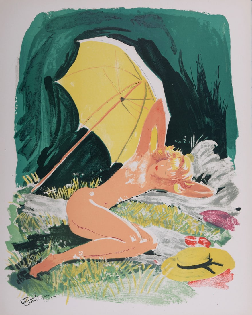 Jean-Gabriel Domergue : La Parisienne : Starlette, 1956: Jean-Gabriel Domergue (1889 - 1962) La Parisienne : Starlette, 1956 Lithograph in colors on velin Pur Fil du Marais. Signed on the plate lower left margin. Dimensions : + Size of the sheet : 41 x 32 c