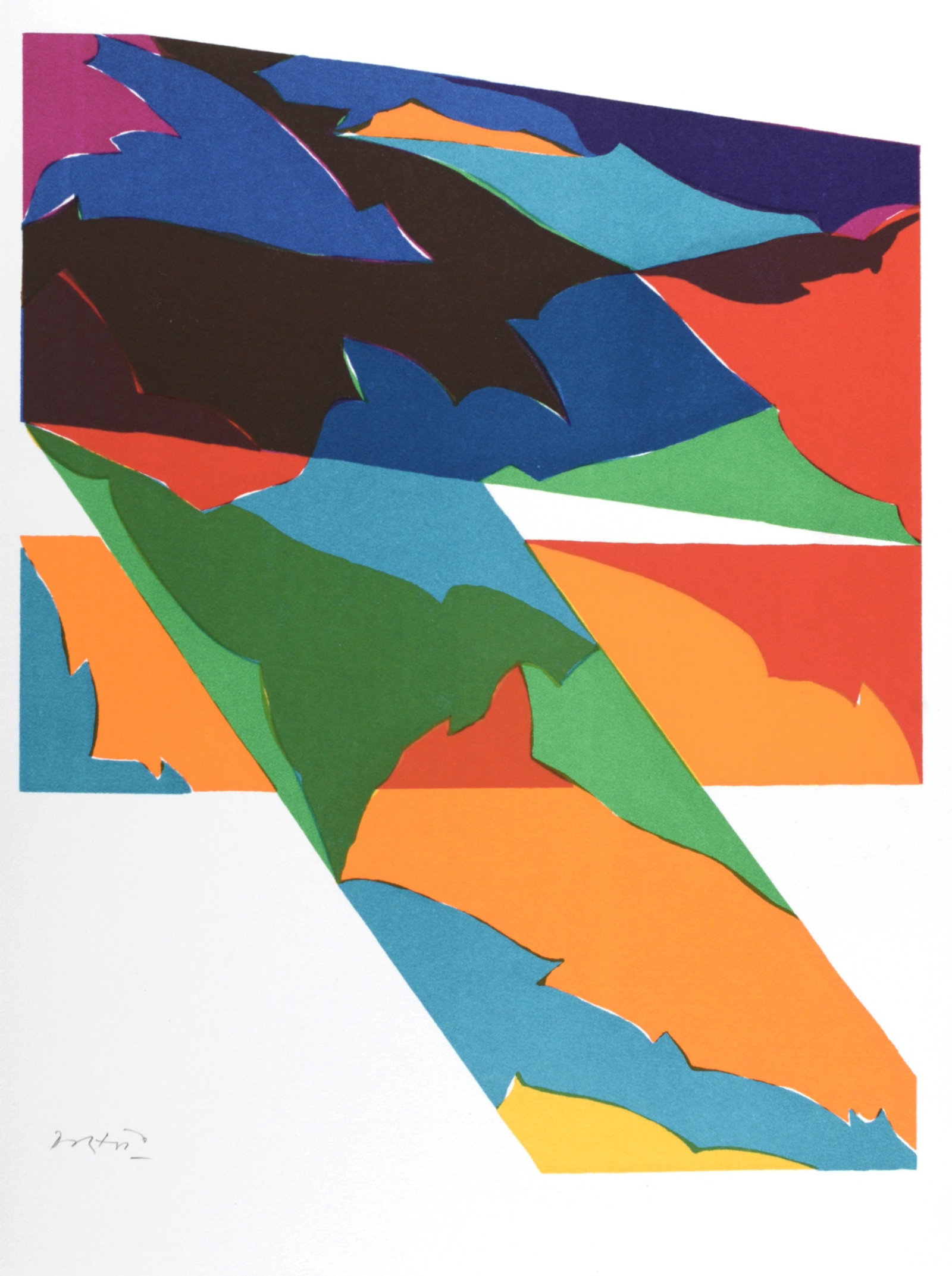 Piero Dorazio - Abstract Composition (#VI), 1978 - Hand-signed: Piero Dorazio (1927-2005) Abstract Composition (#VI), 1978 Original lithograph on Velin paper. Hand-signed in pencil lower left corner. Dimensions: +Size of the sheet: 38 x 28 cm / 15 x 11 in. +Size o