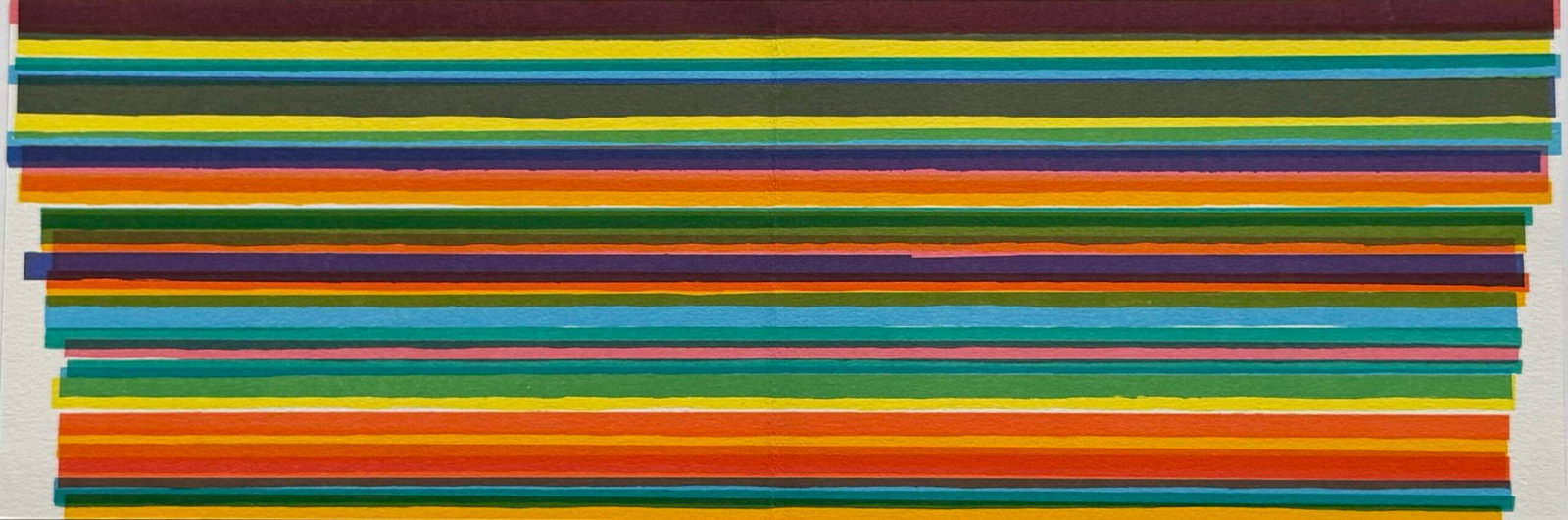 Piero Dorazio, Kokkora (#4), 1987: Piero Dorazio (1927-2005) Kokkora (#4), 1987 Original lithograph in colors on Velin de Rives paper, printed on double-page. Edition of 247, Dimensions: +Size of the sheet: 17 x 50 cm / 6,6 x 19,6 in. 
