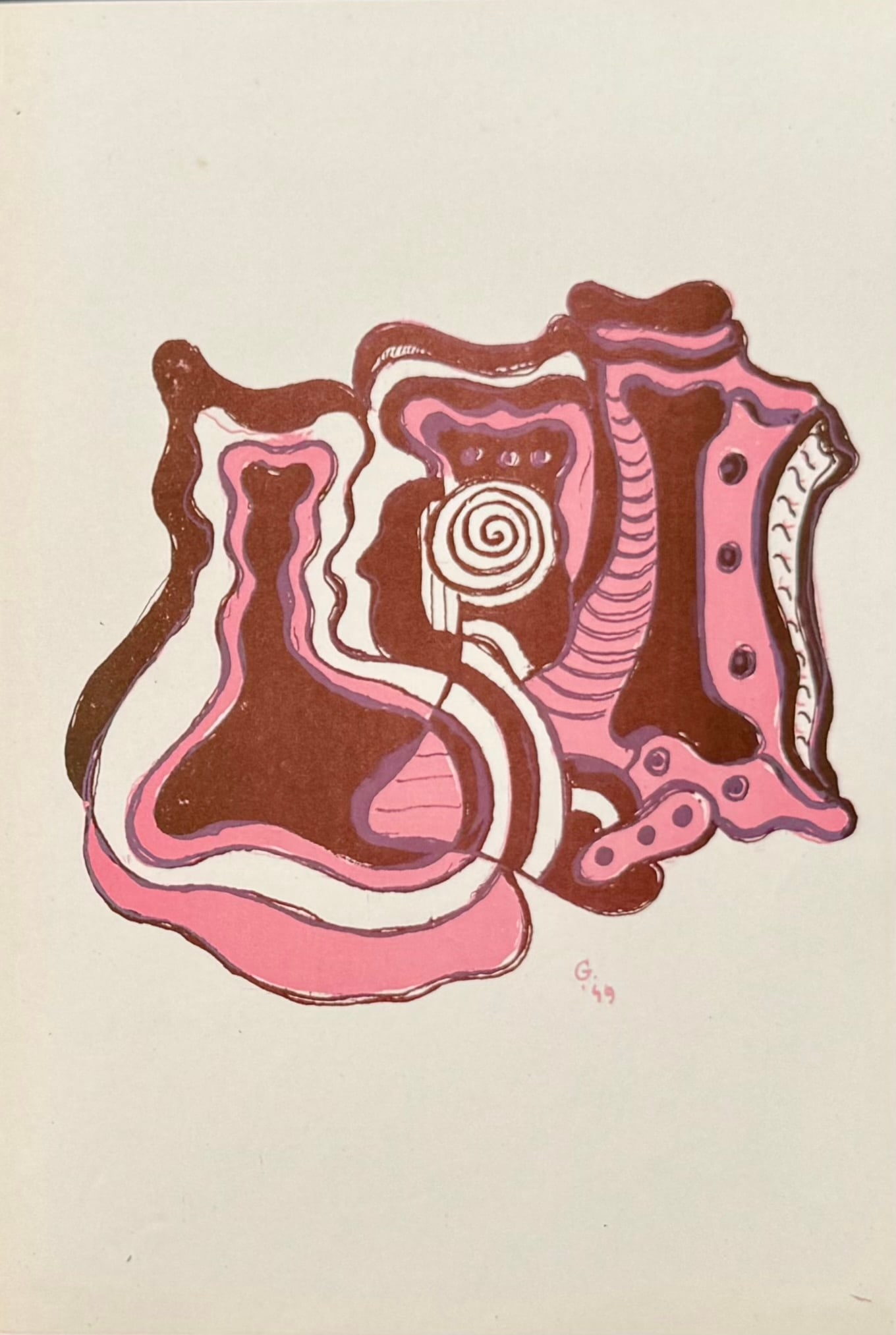 GILLO DORFLES : Abstract composition (Arte concreta, plate 8), 1949, hand signed: Gillo Dorfles (1910–2018) Abstract composition (Arte concreta, plate 8), 1949 Arte concreta, 4th portfolio — Milan, Salto Editore, October 1949 Original colour lithograph on paper Signed in pencil